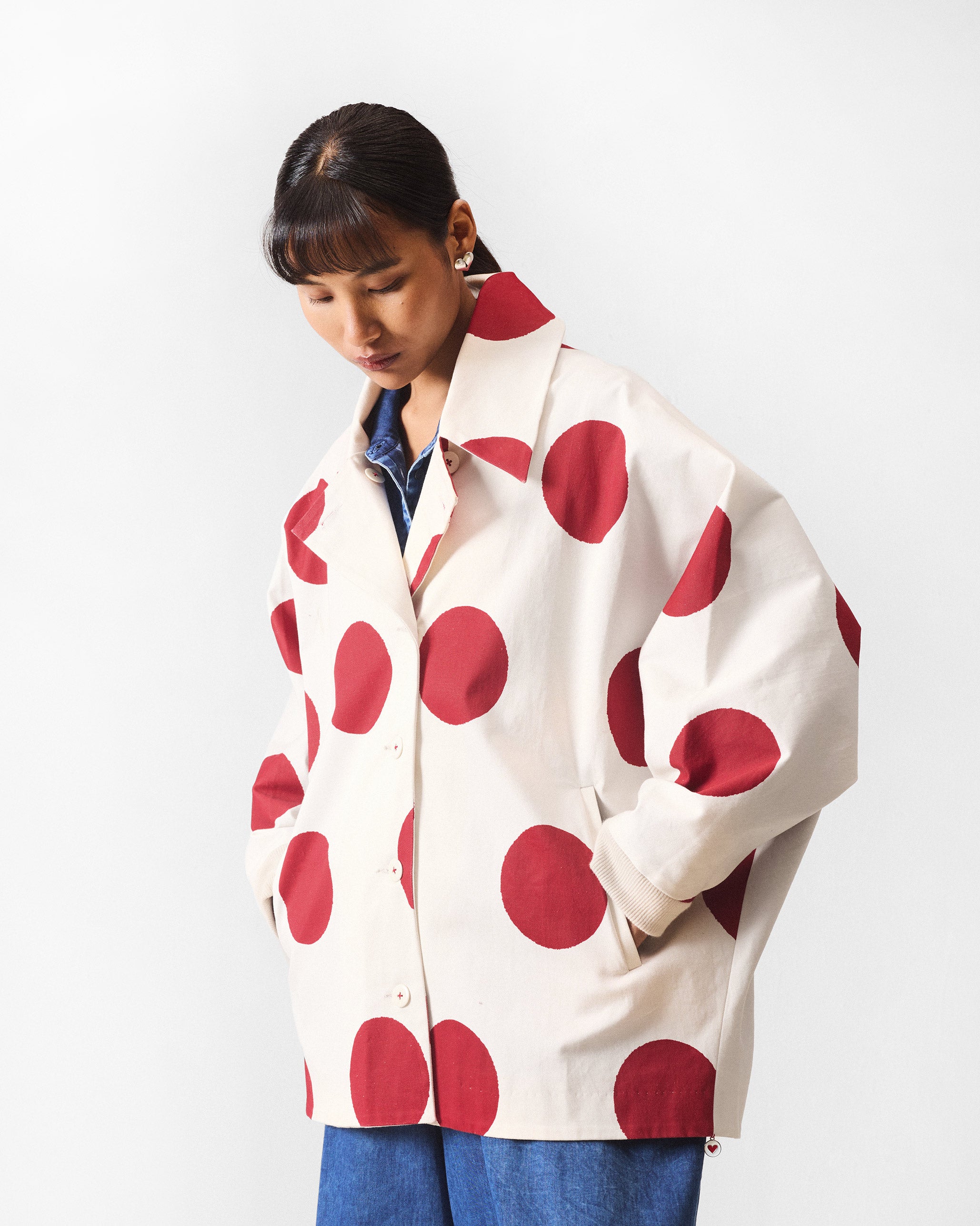 Dottie Jacket - Ivory & Red