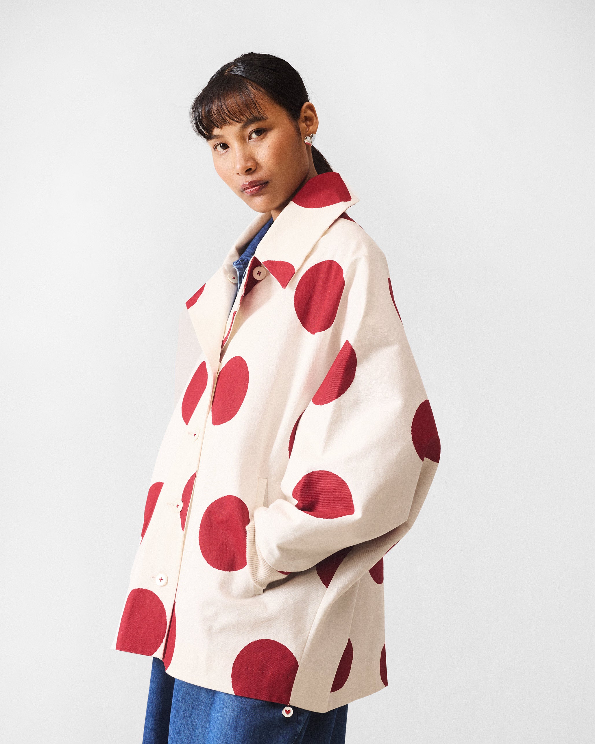 Dottie Jacket - Ivory & Red