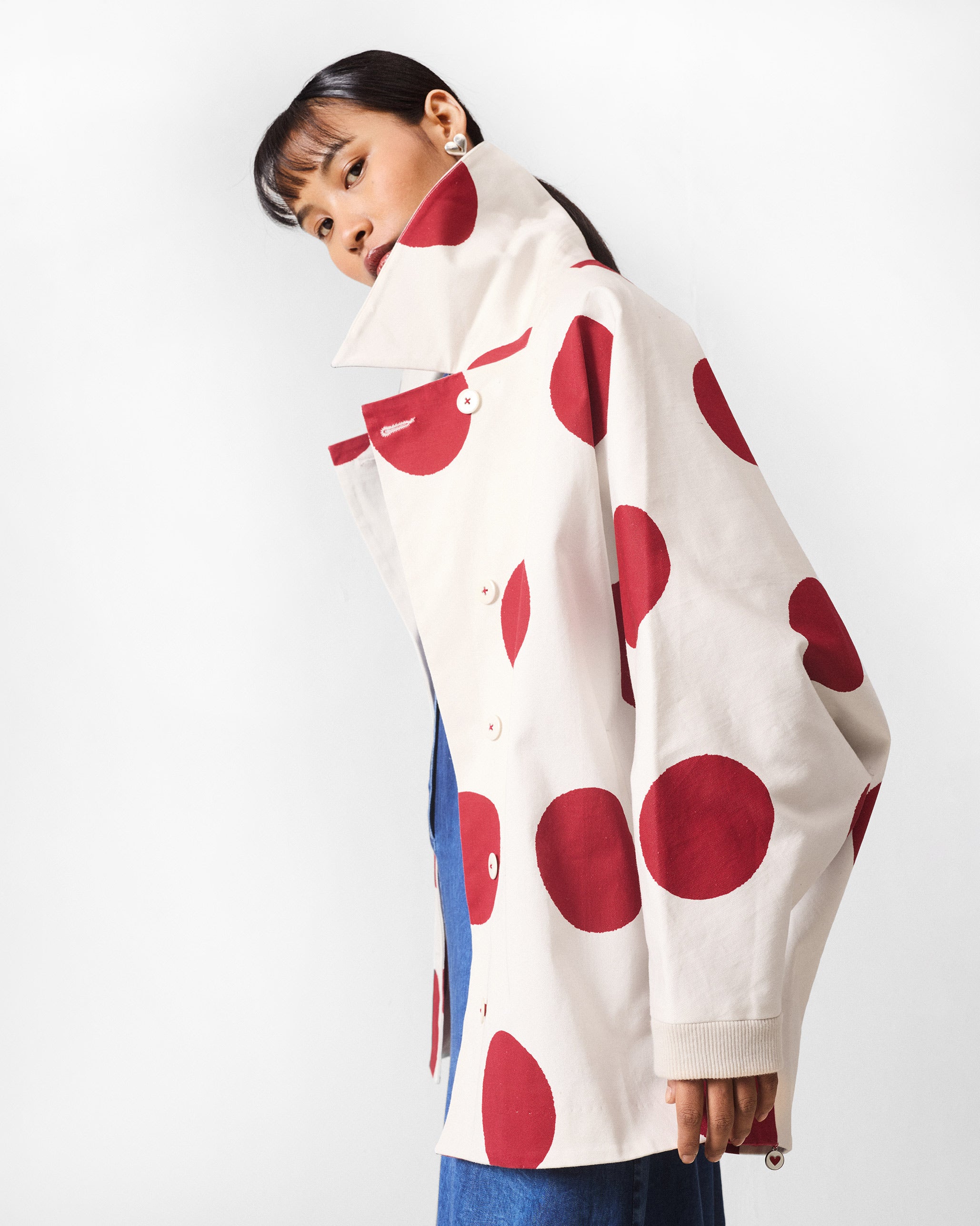 Dottie Jacket - Ivory & Red