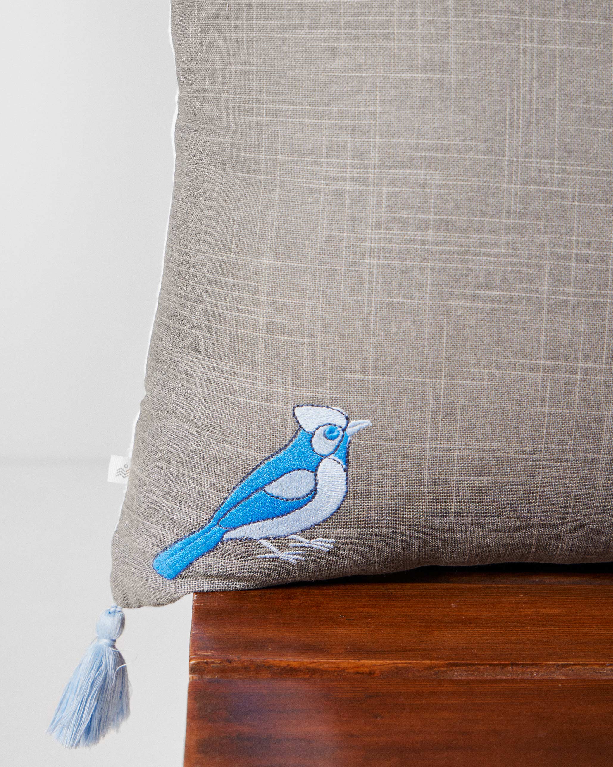 Palm Embroidered Cushion Cover