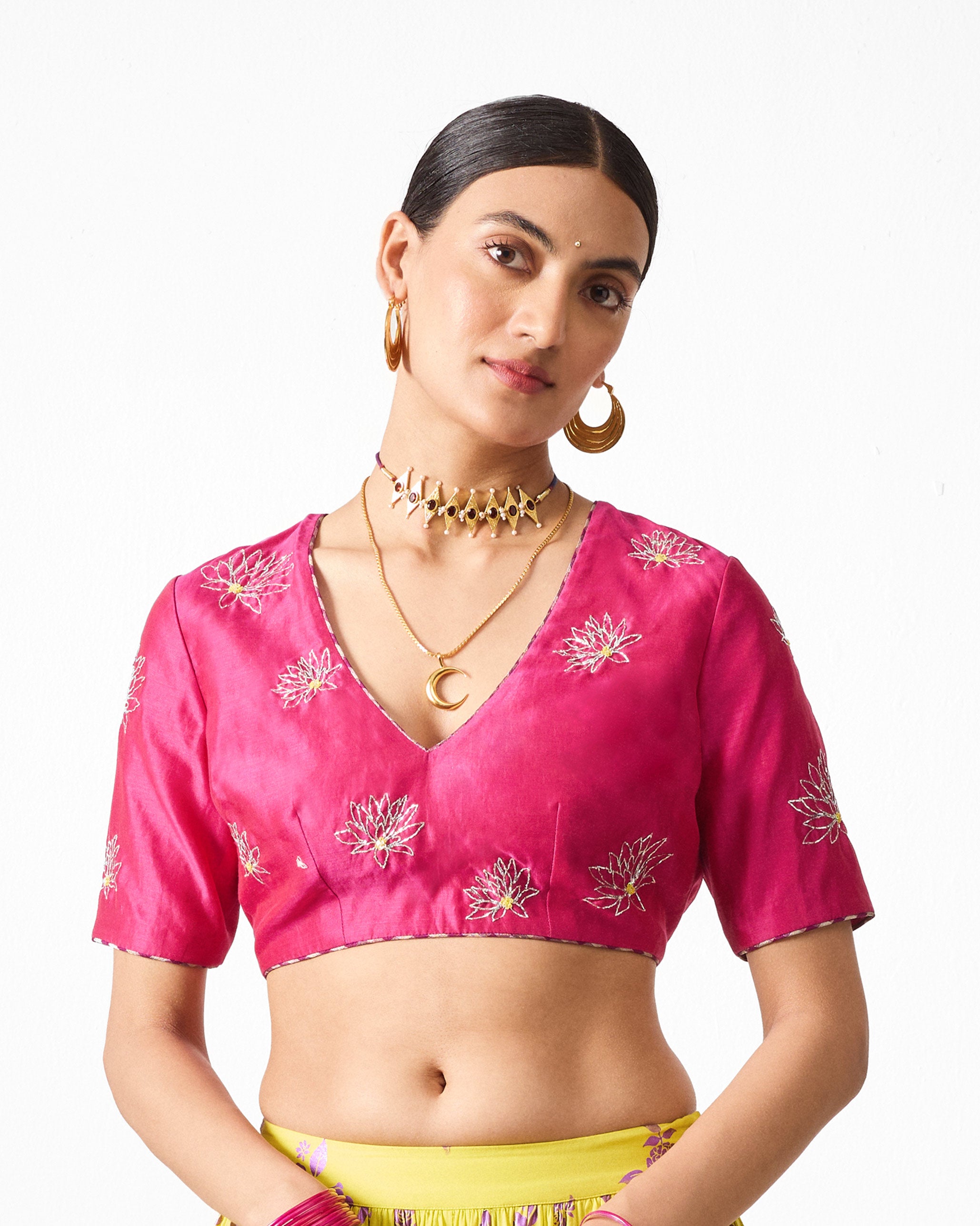 Dori Blouse - Fuchsia Embroidered