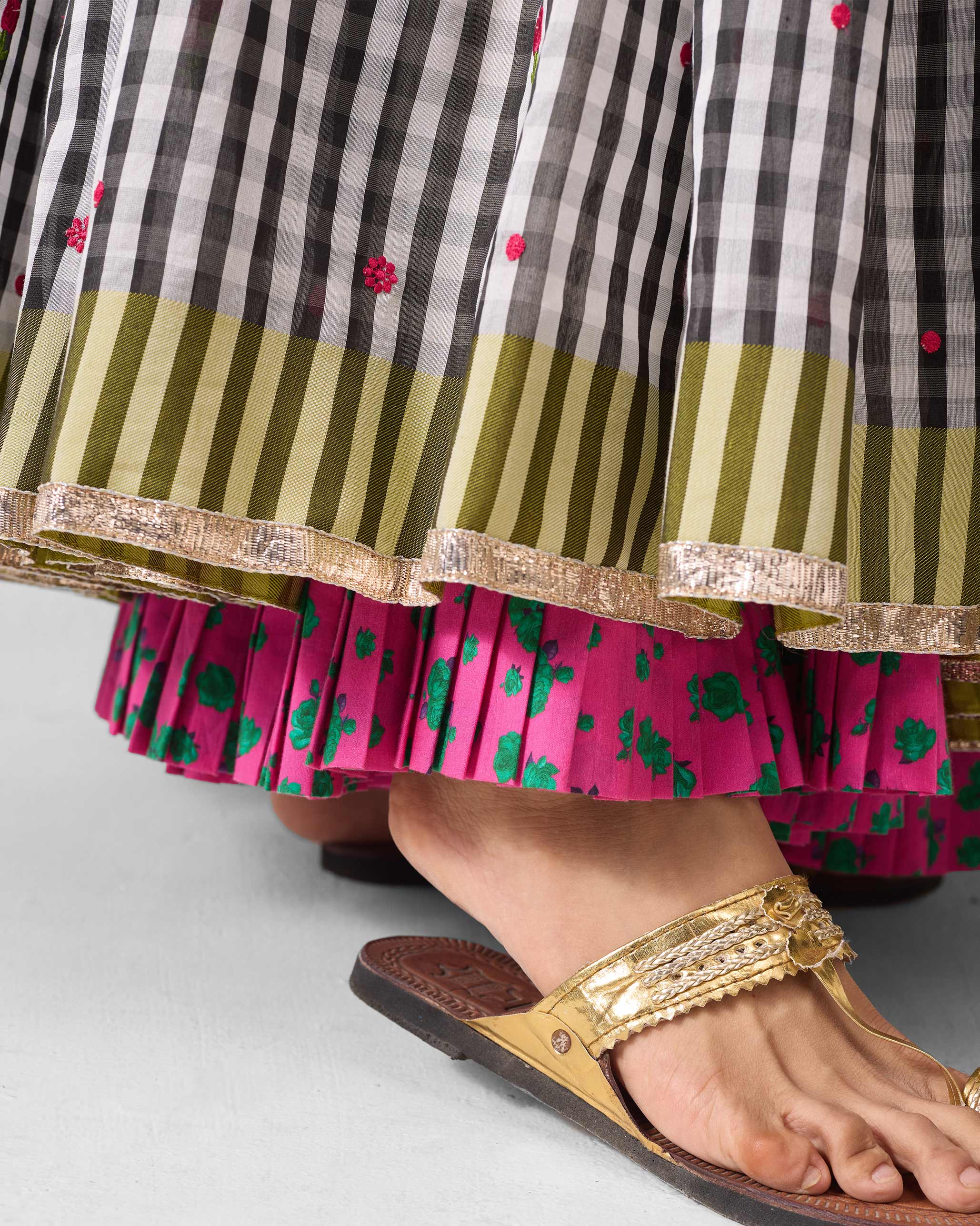 Sitara Skirt - Black & White Embroidered