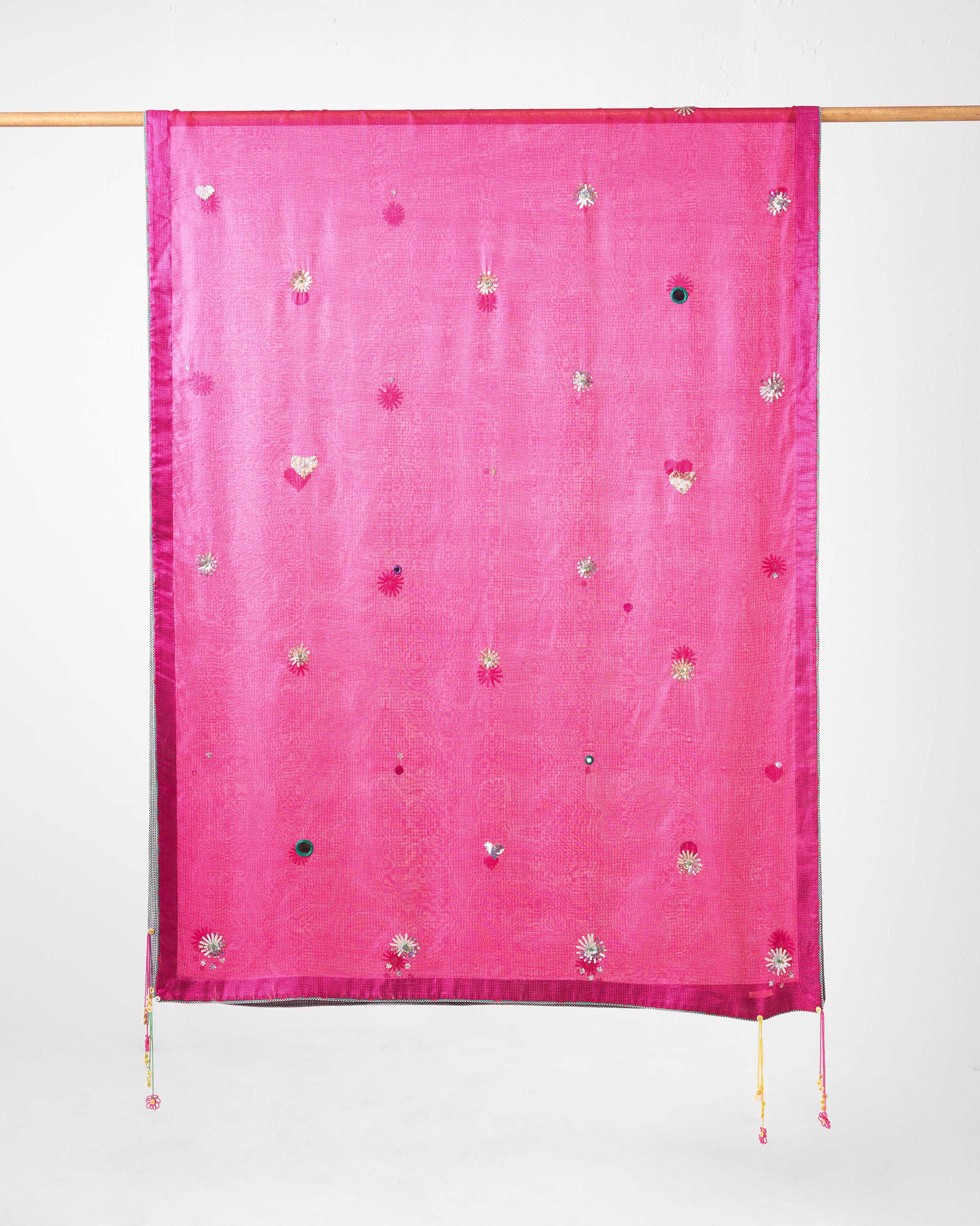 Naaz Dupatta - Fuchsia Embroidered