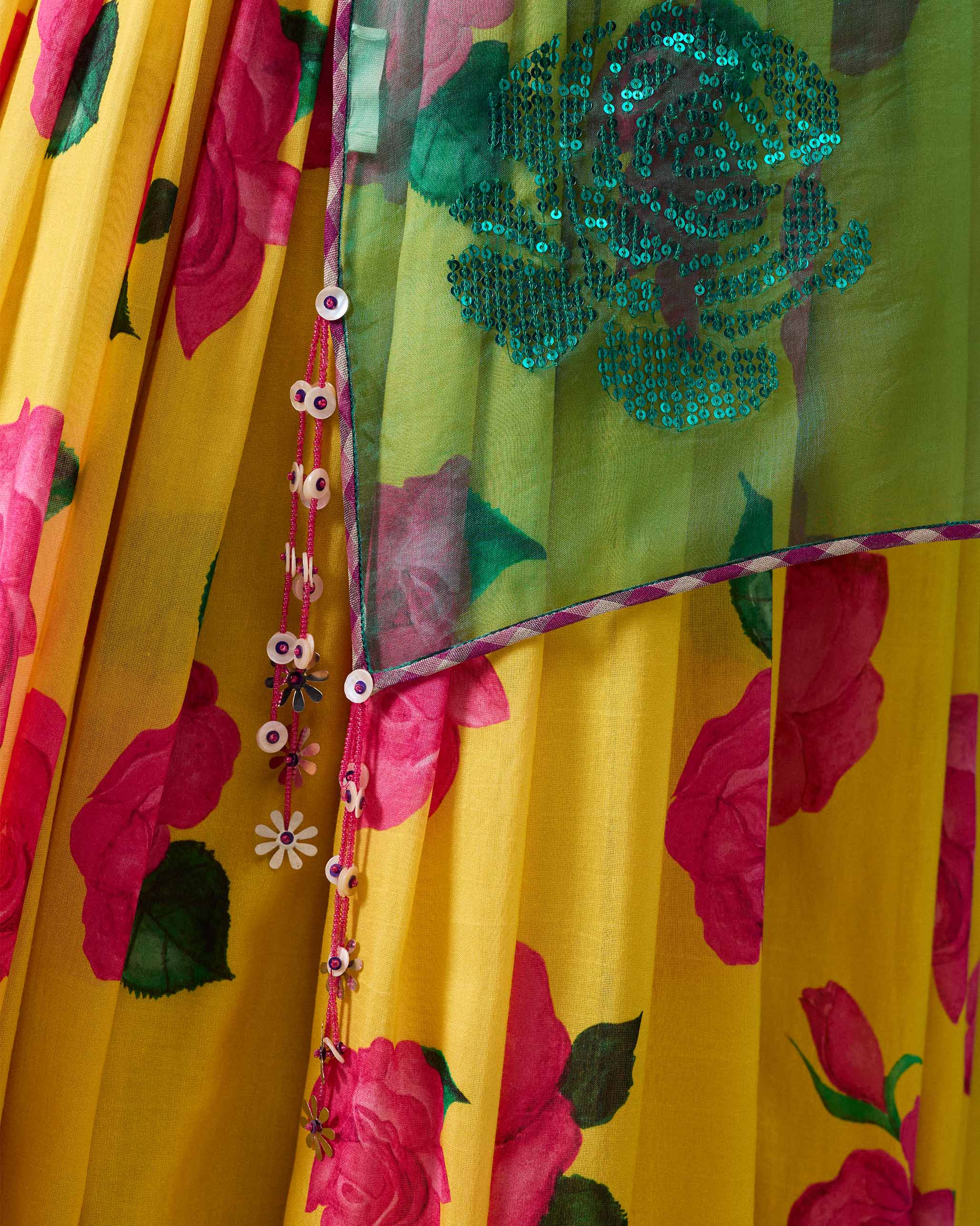 Zia Dupatta - Emerald Green Embroidered