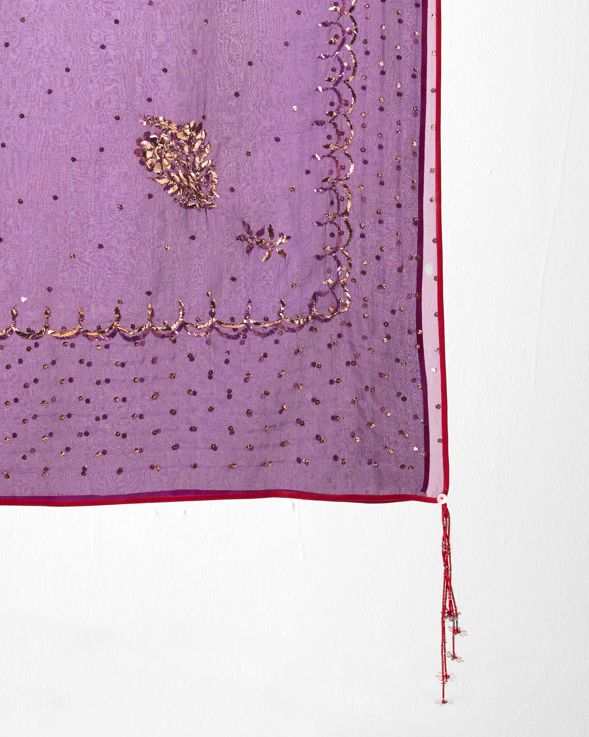 Chandni Dupatta - Purple Embroidered