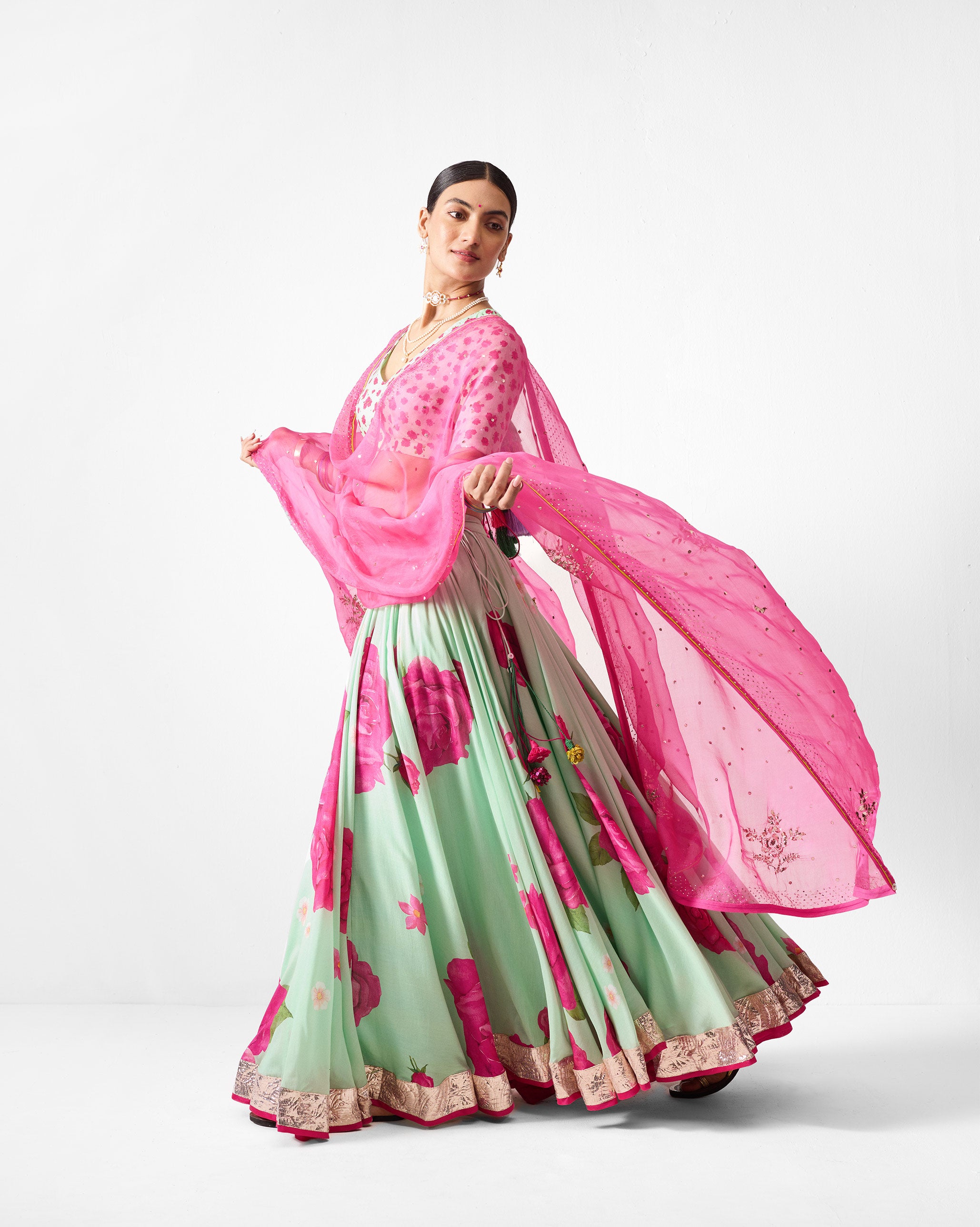 Mahira Dupatta - Pink Embroidered
