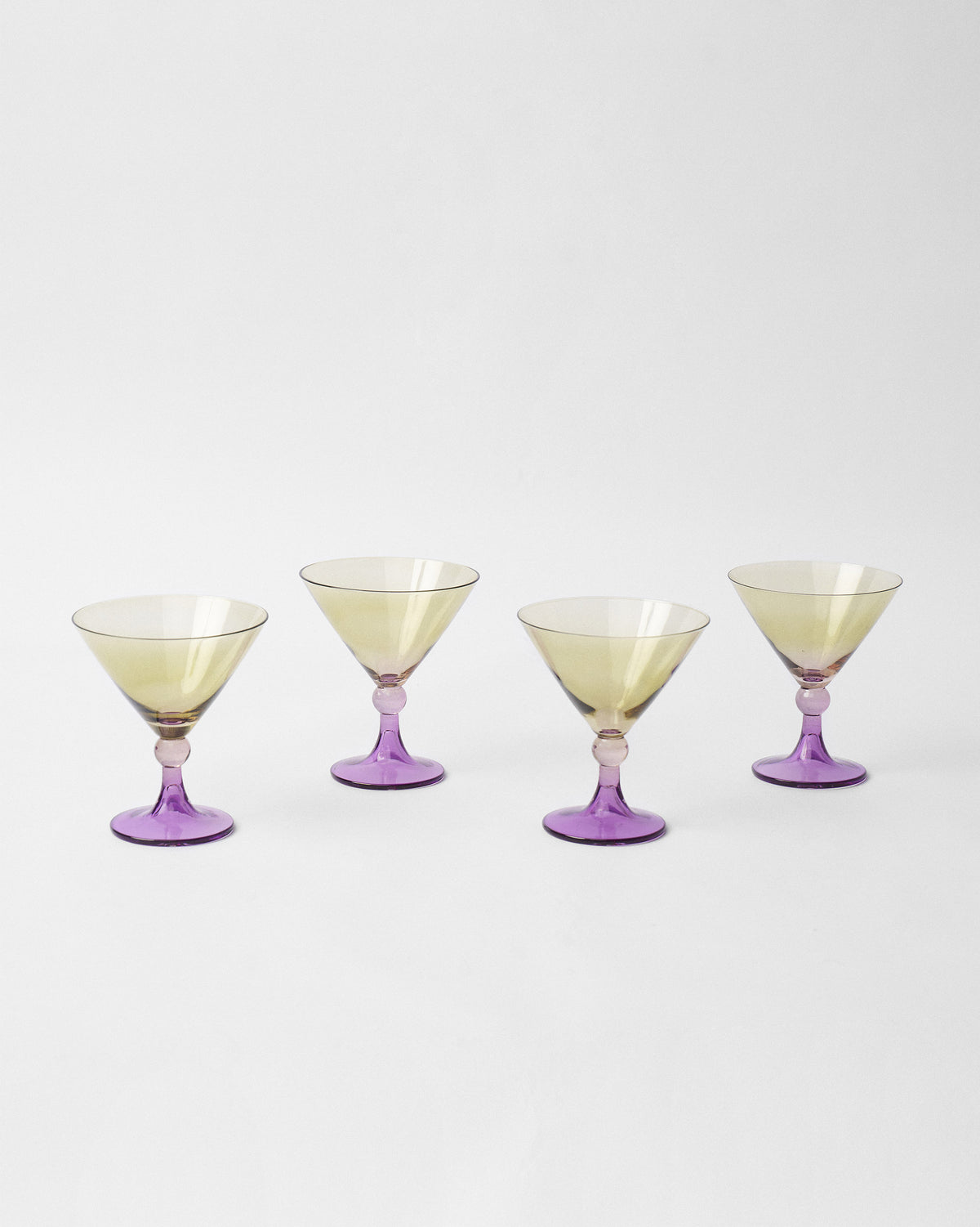 Mist Cocktail Glasses – Olive & Amethyst (Set of 4)
