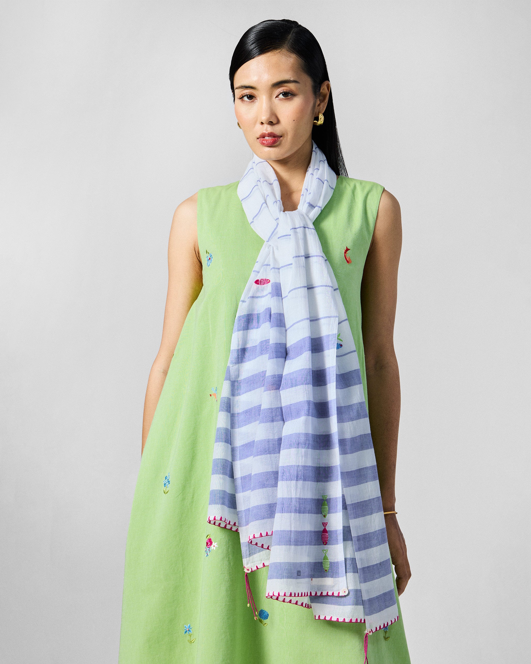 Skyline Scarf - Light purple & White