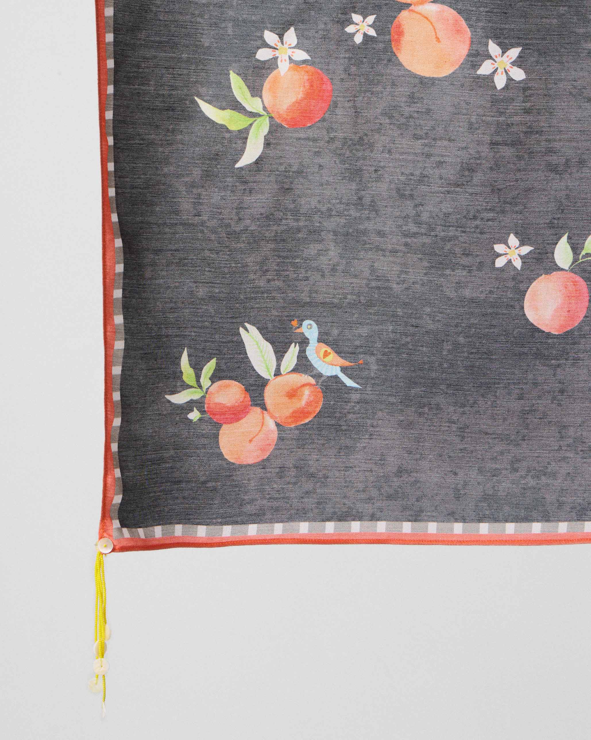 Apricot Scarf - Charcoal & Orange