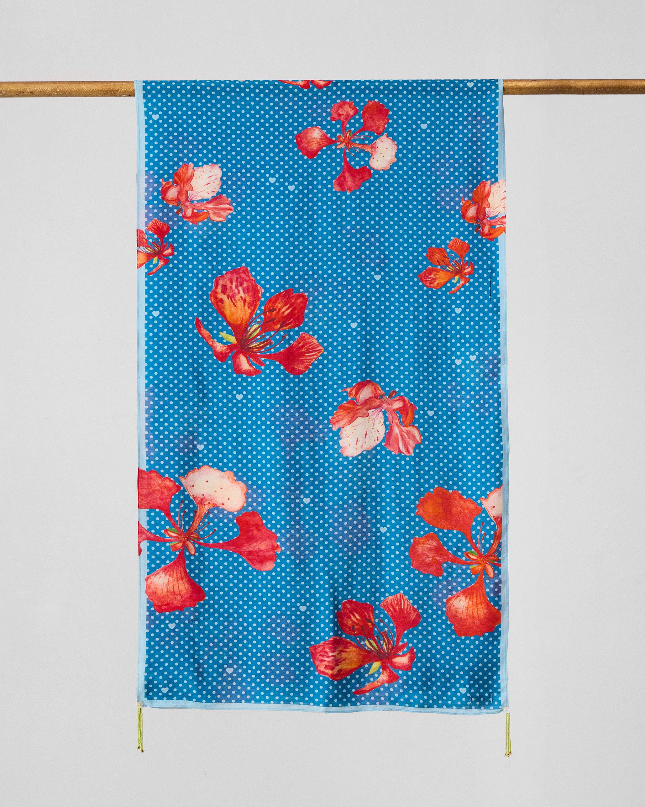 Gulmohar Scarf - Riverside Blue