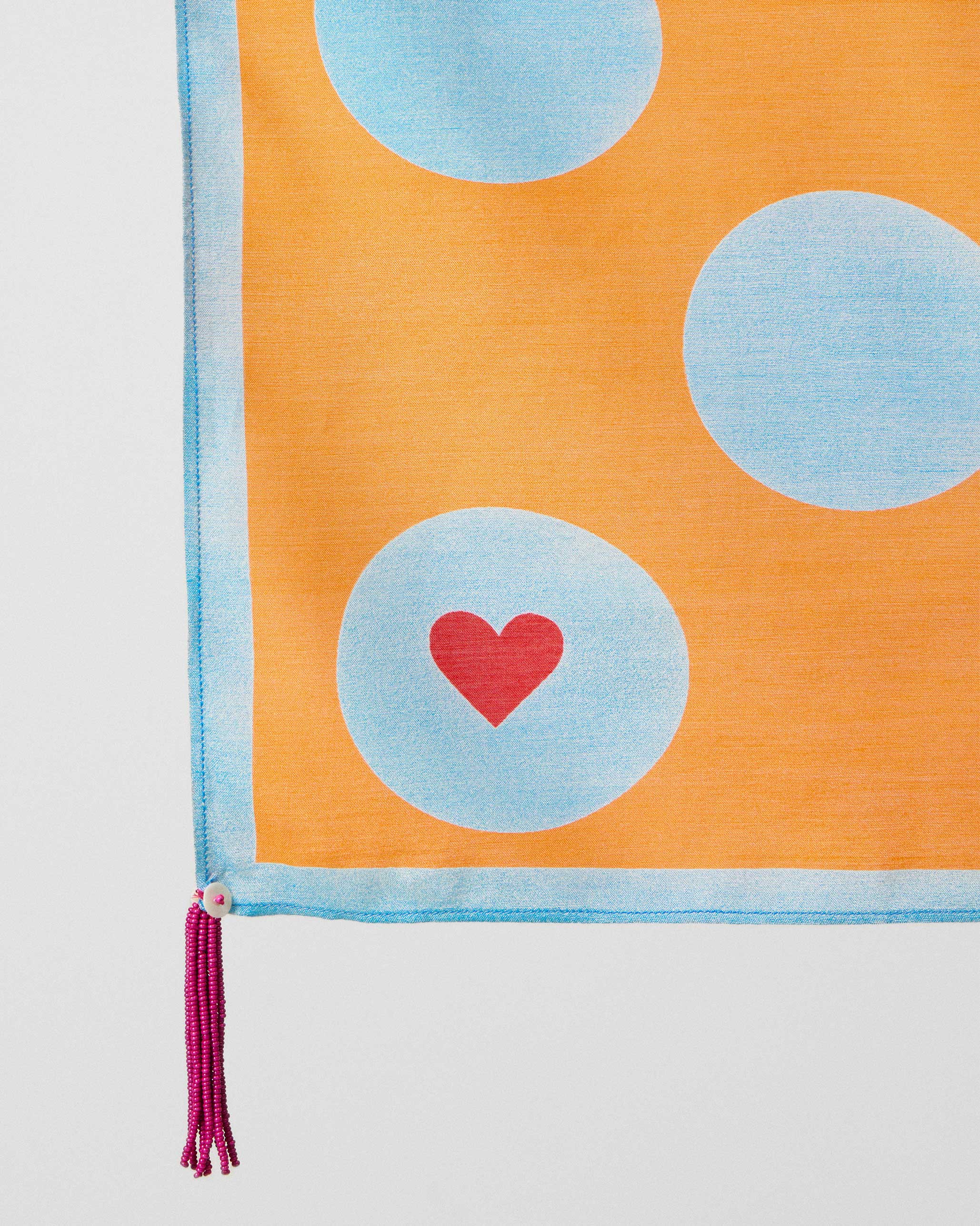 Dotty Scarf - Orange & Ice Blue