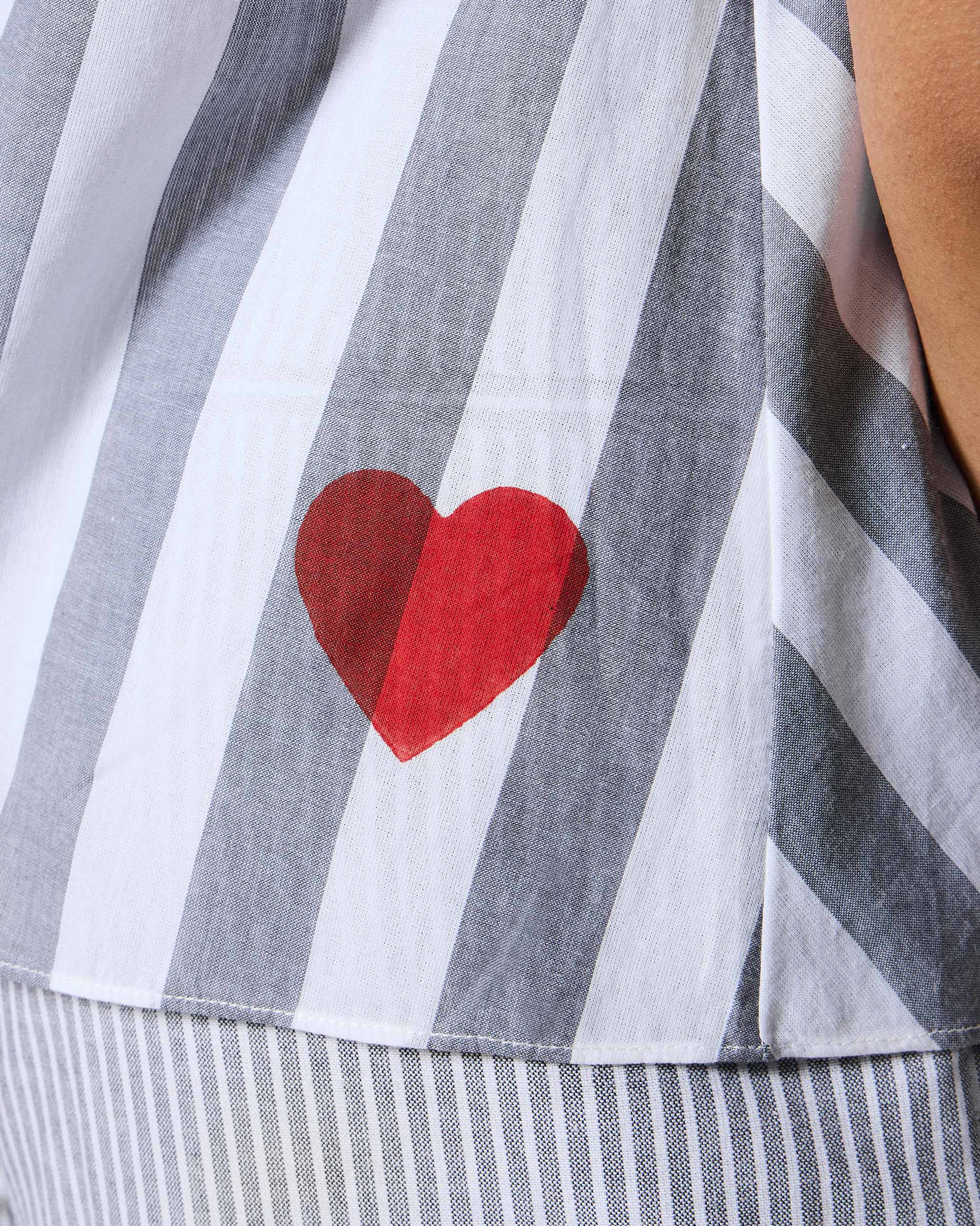 Rann Shirt - Grey & White Stripes