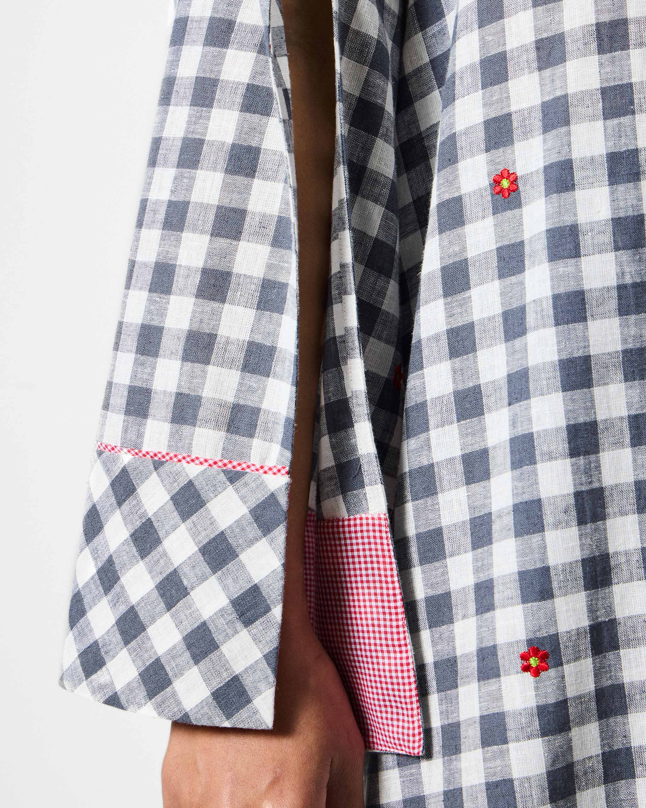 Dhauli Kurta - Grey & Whitel Checks