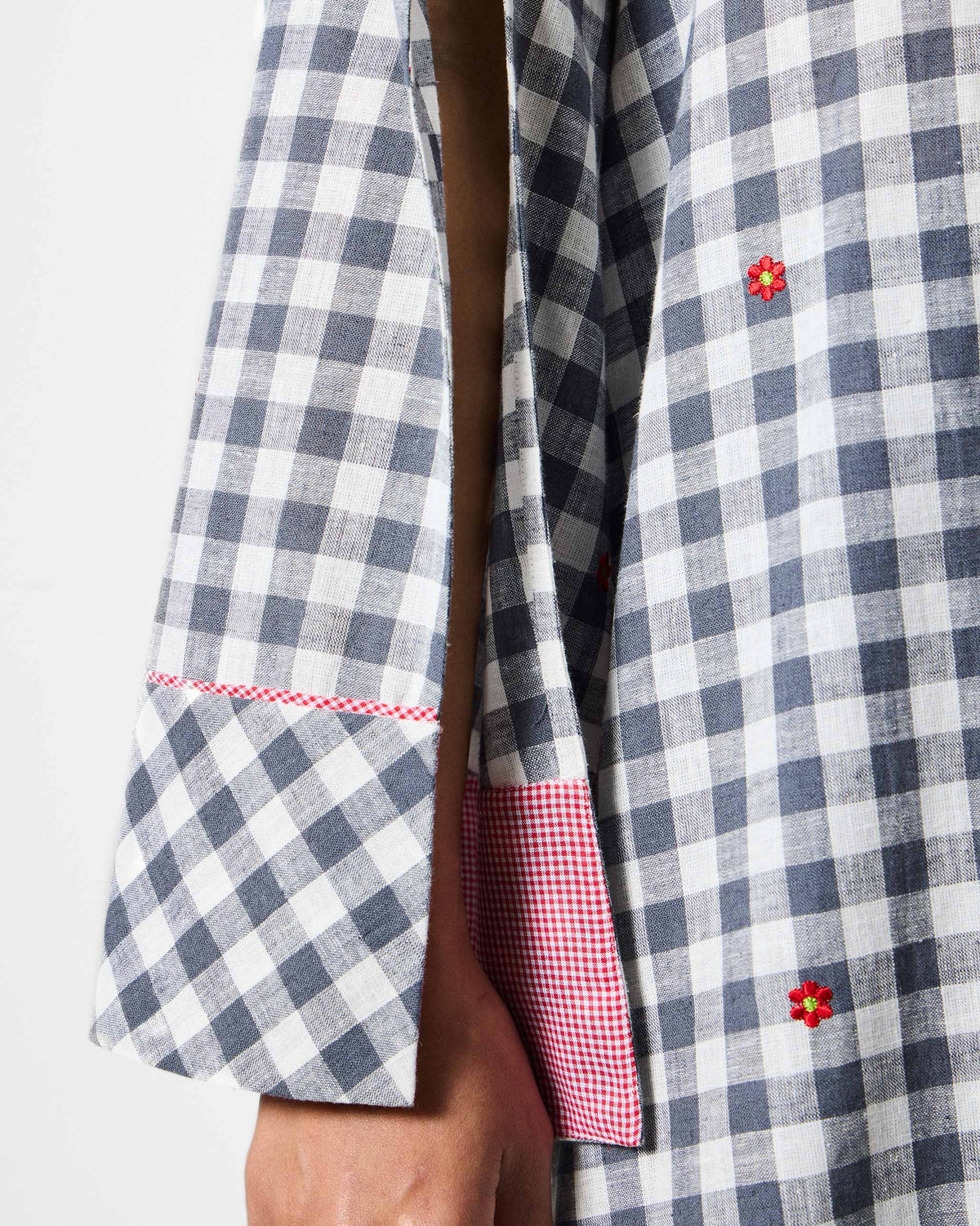 Dhauli Kurta - Grey & Whitel Checks