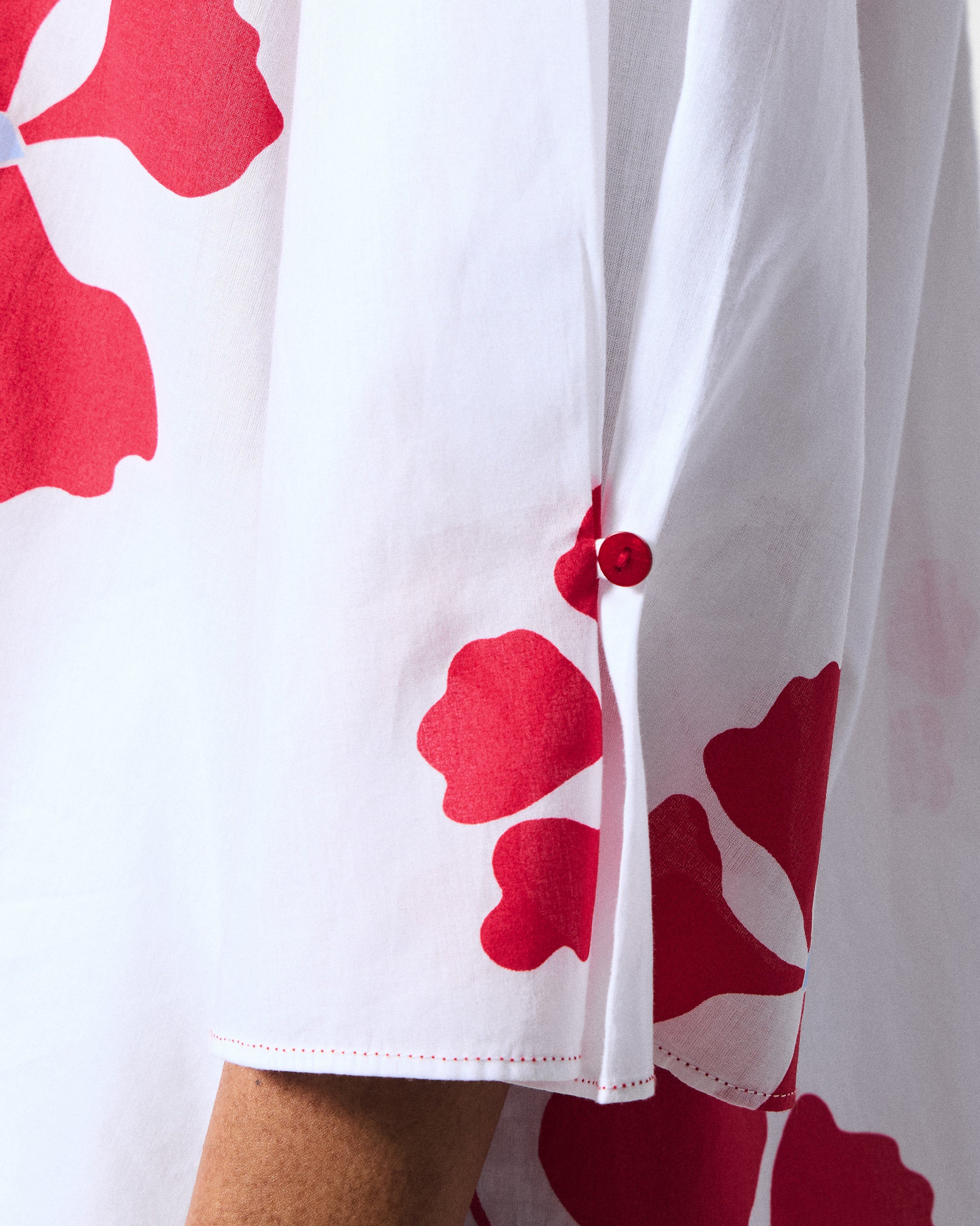 Pampa Kurta - White & Red Printed