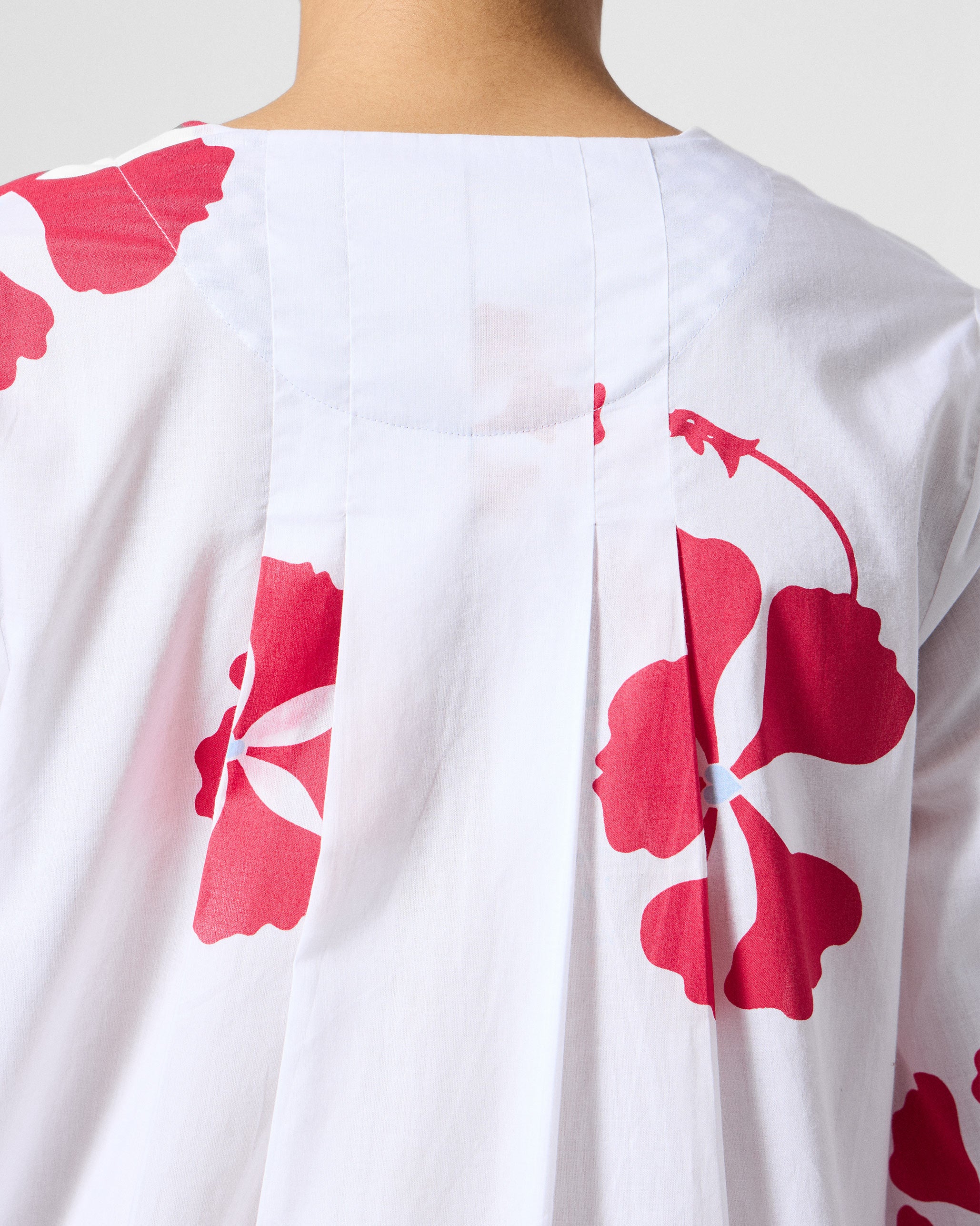 Pampa Kurta - White & Red Printed