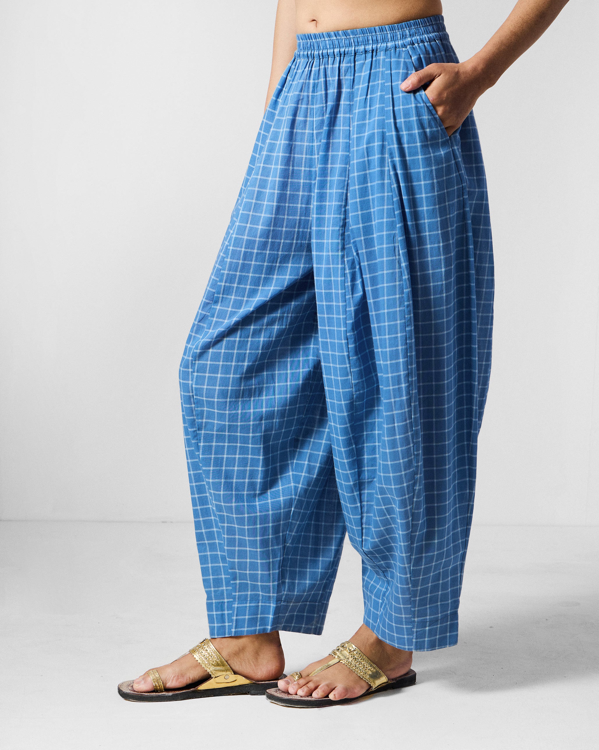 Tia Pants - Riverside Blue & White Checks