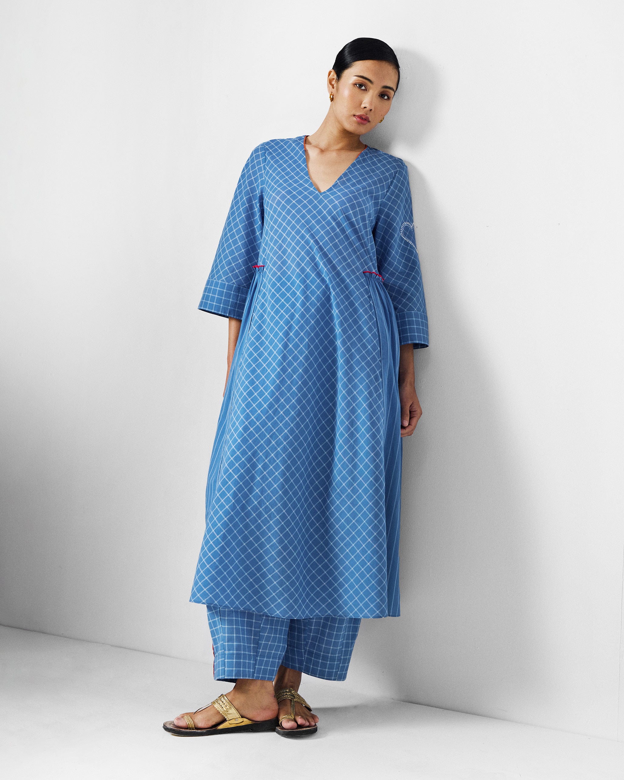 Tia Pants - Riverside Blue & White Checks