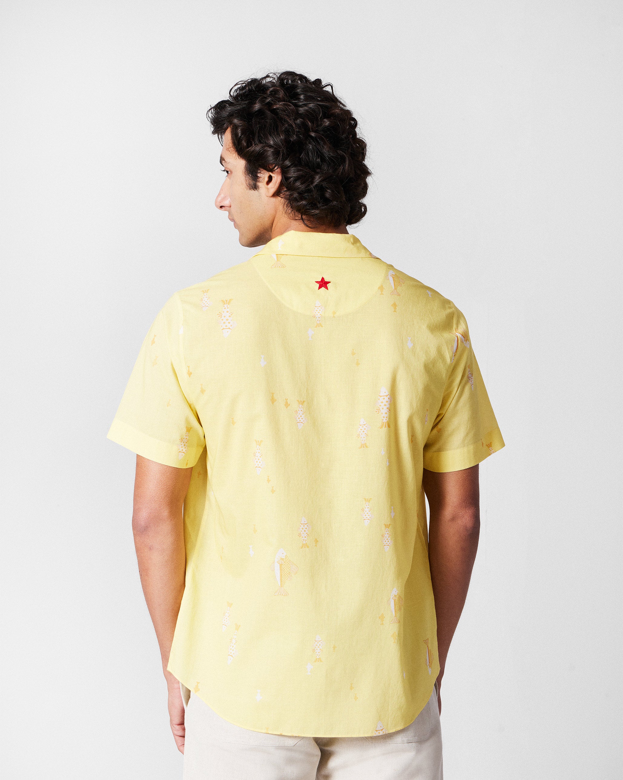 Mistari Shirt - Light Yellow Printed
