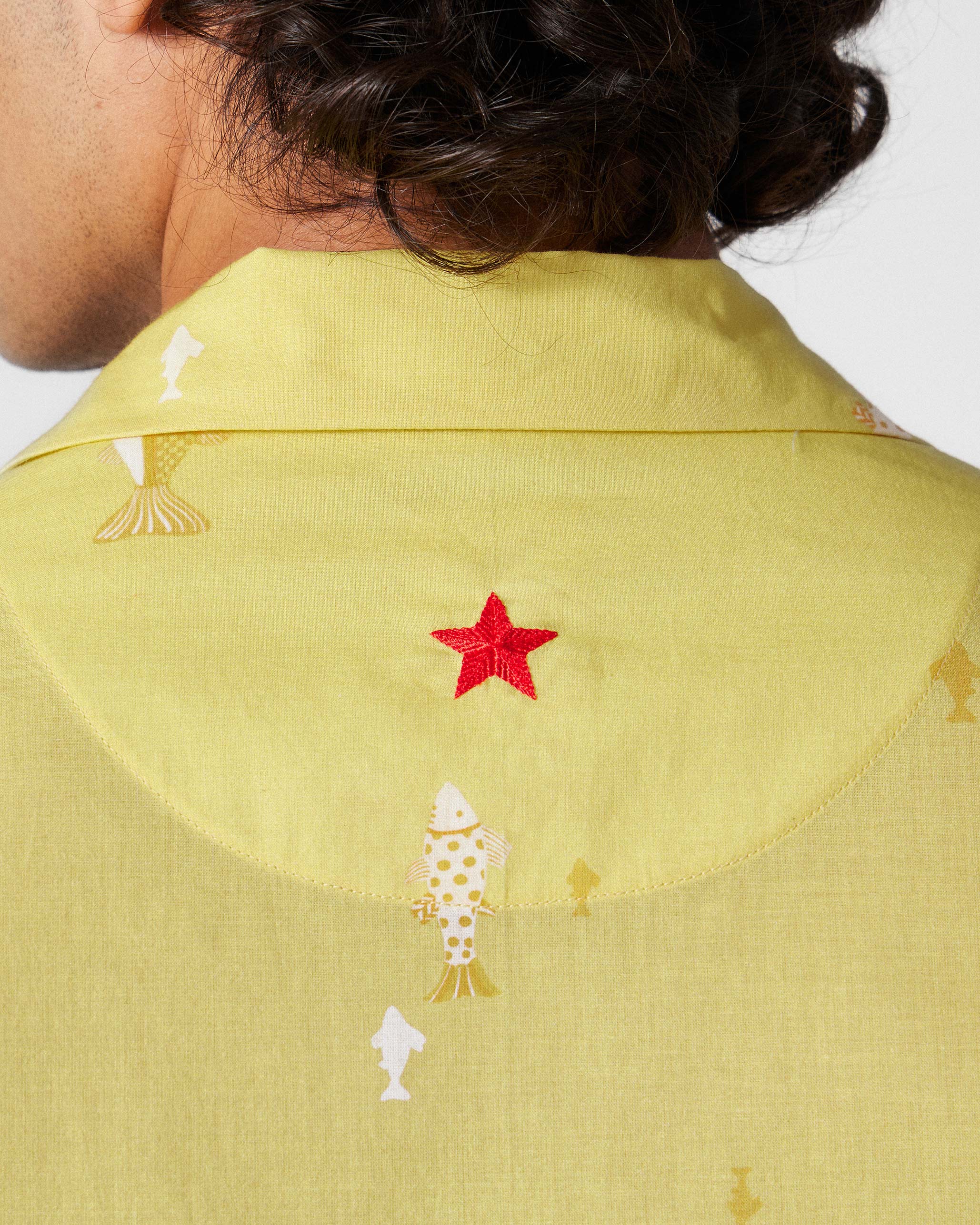 Mistari Shirt - Light Yellow Printed