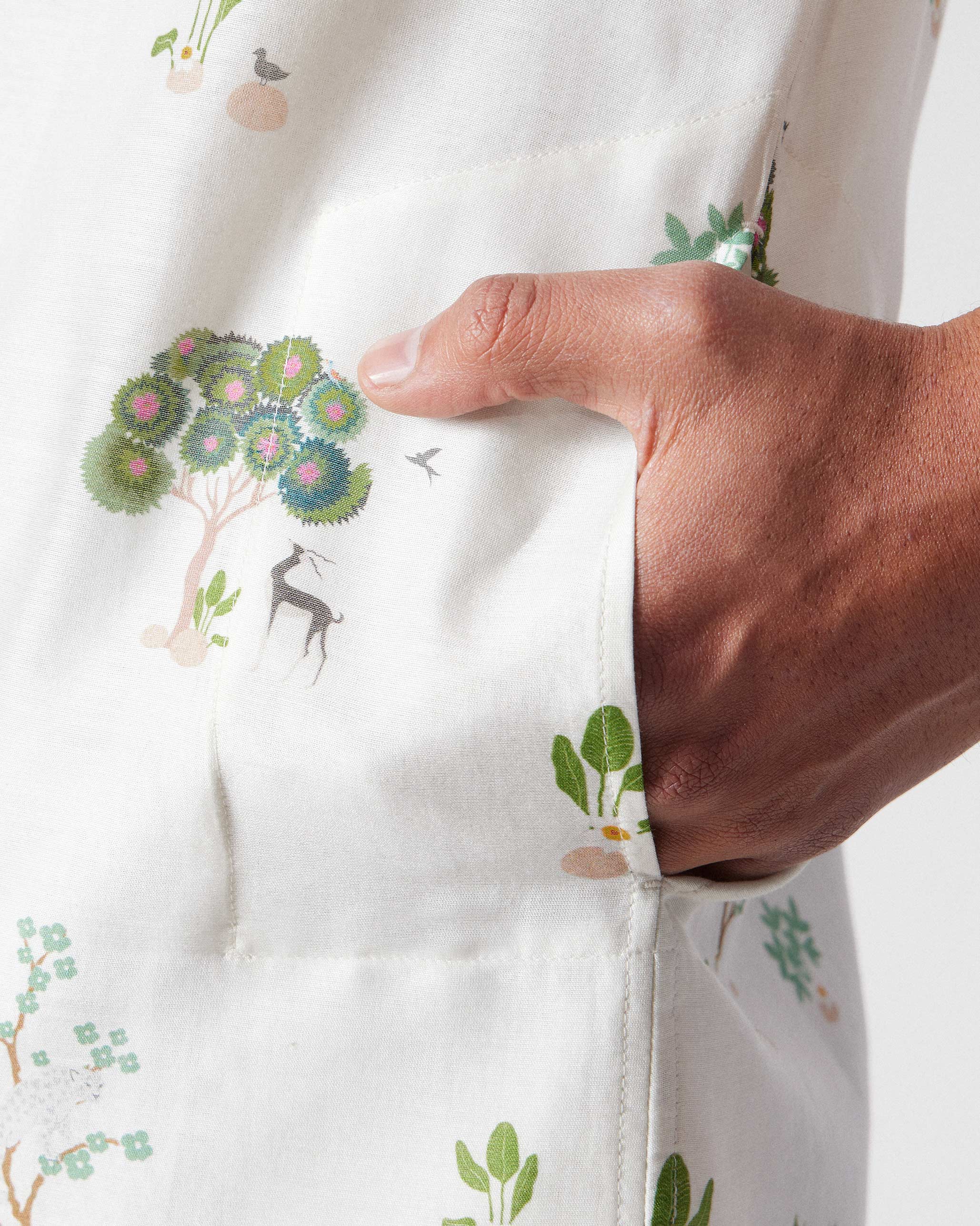 Astral Kurta - Ivory & Green Printed