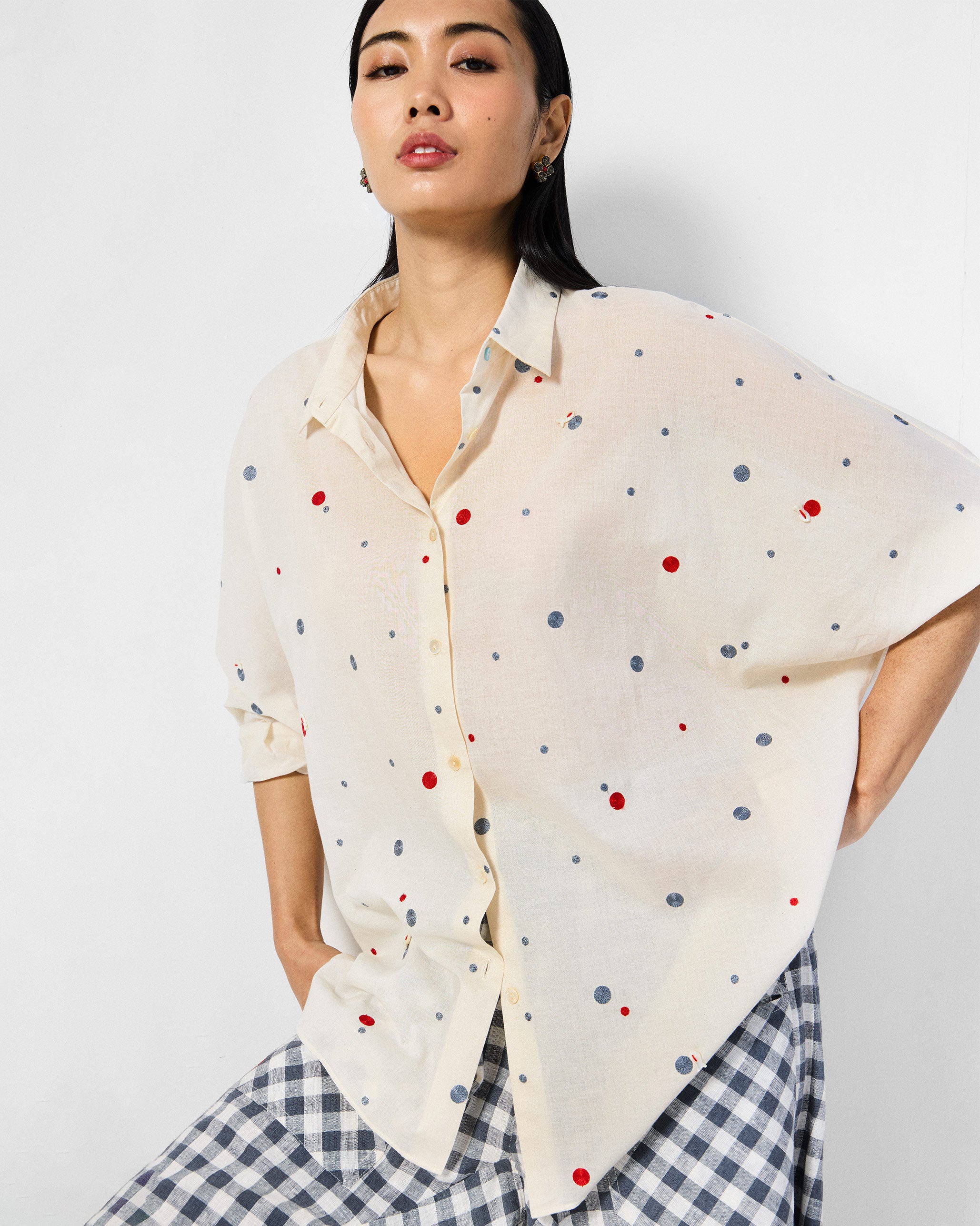 Dera Top - Ivory Embroidered