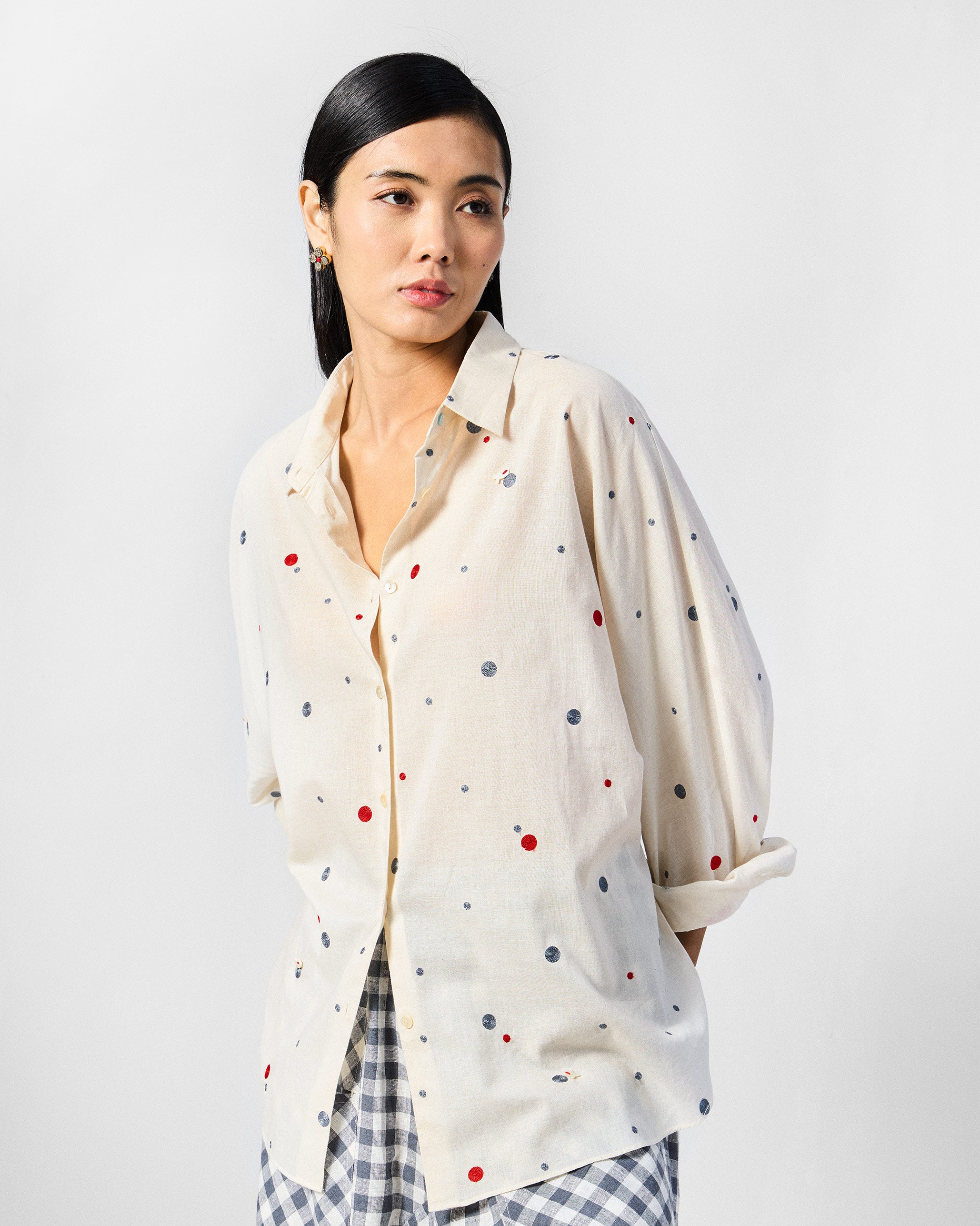 Dera Top - Ivory Embroidered