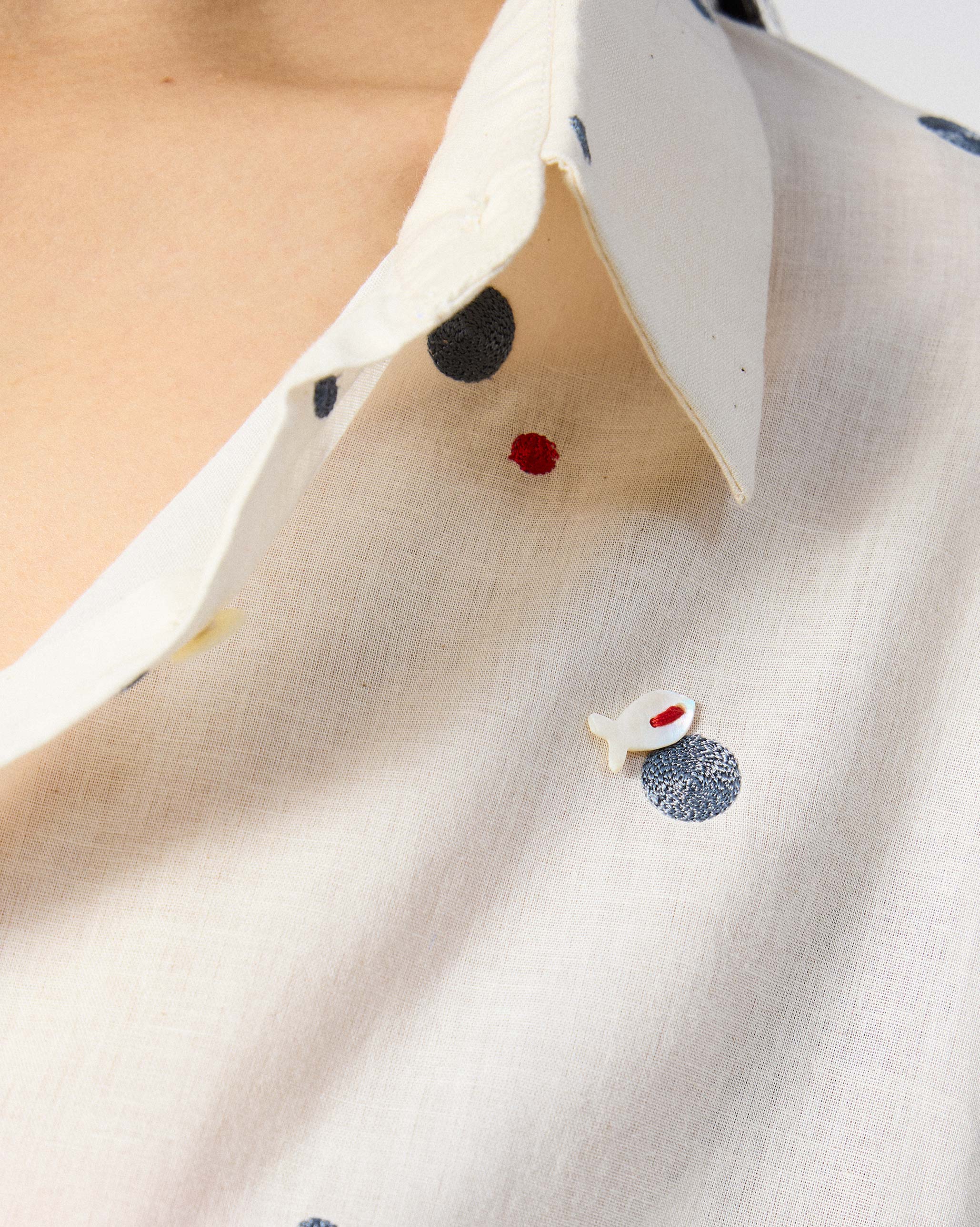 Dera Top - Ivory Embroidered