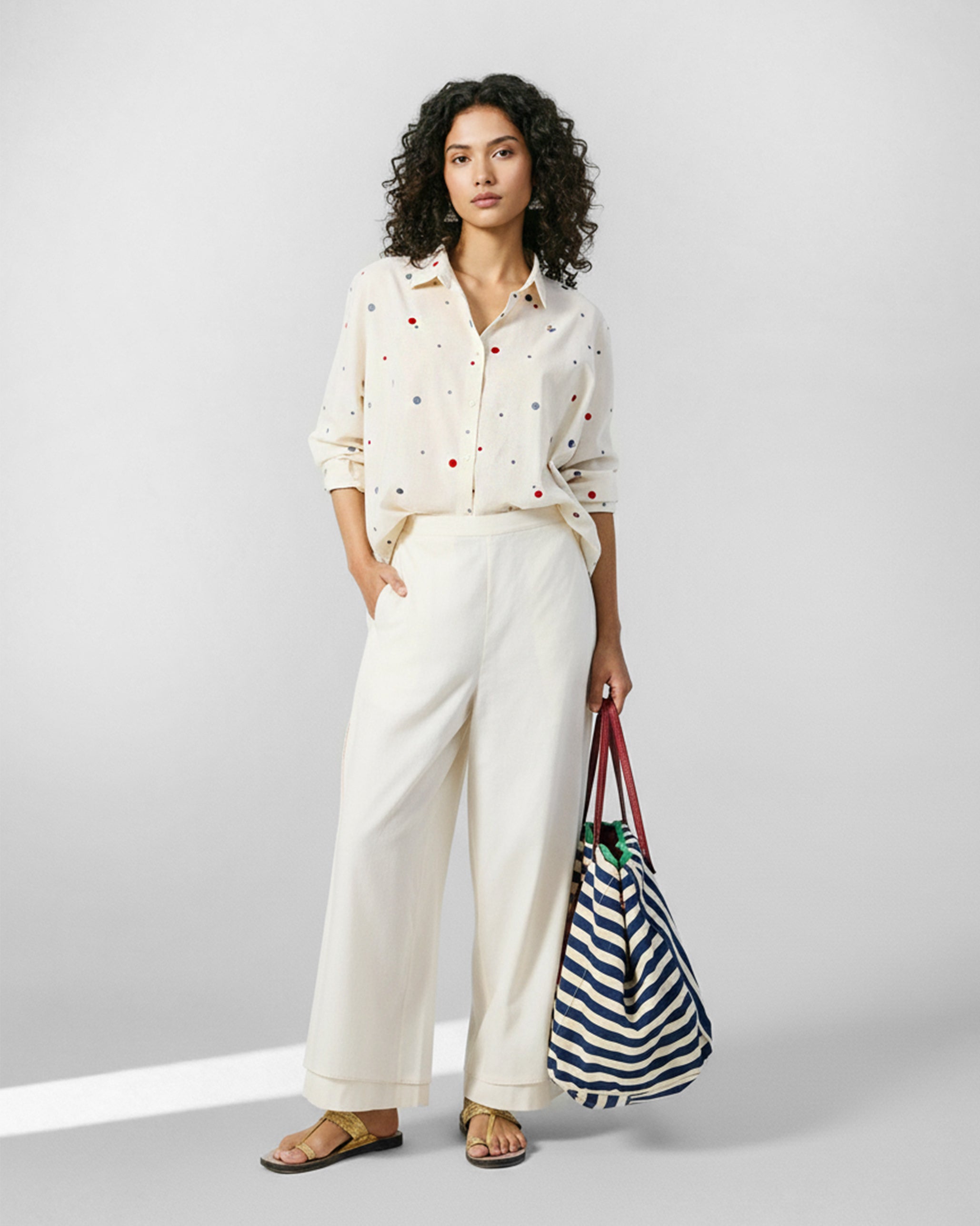 Dera Top - Ivory Embroidered