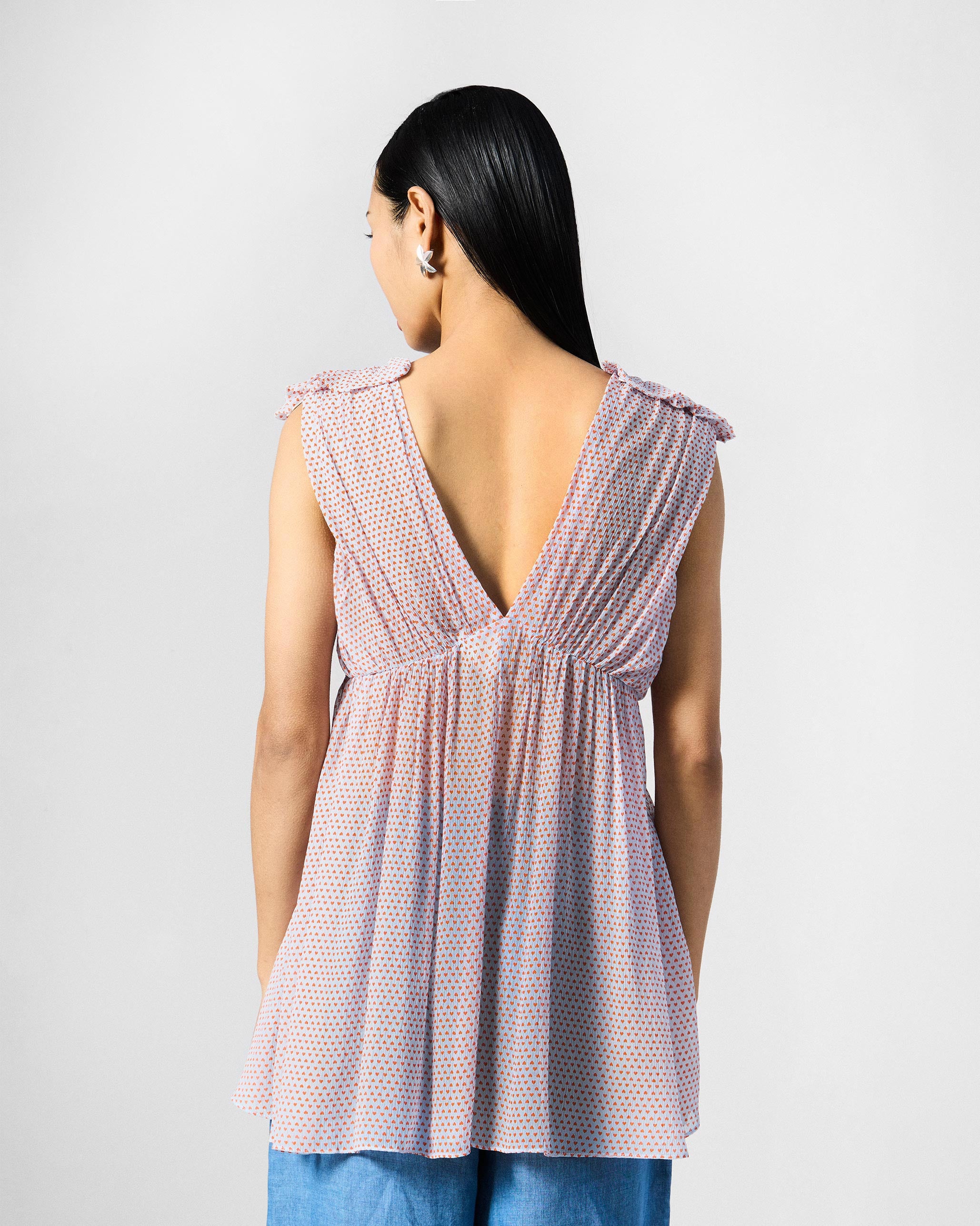 Sira Top - Blue Printed