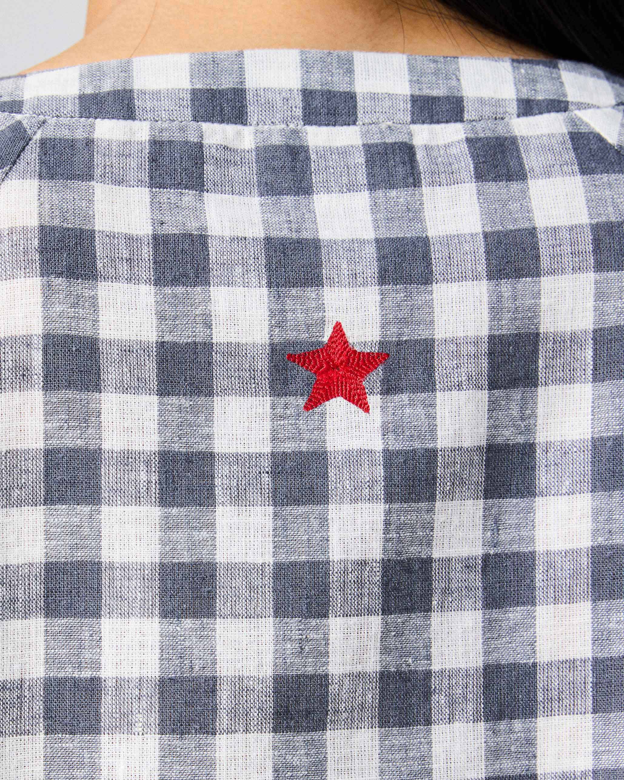 Zil Top - Charcoal & White Checks