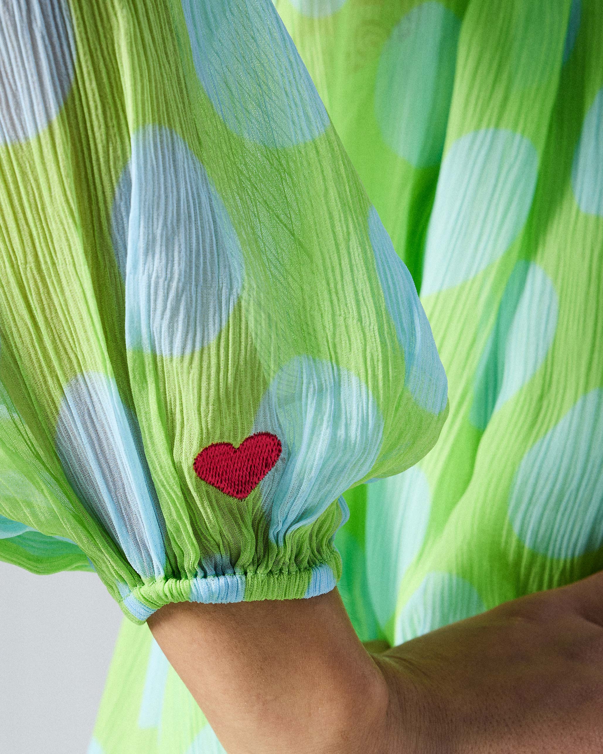 Jora Top with Slip - Green & Blue Printed