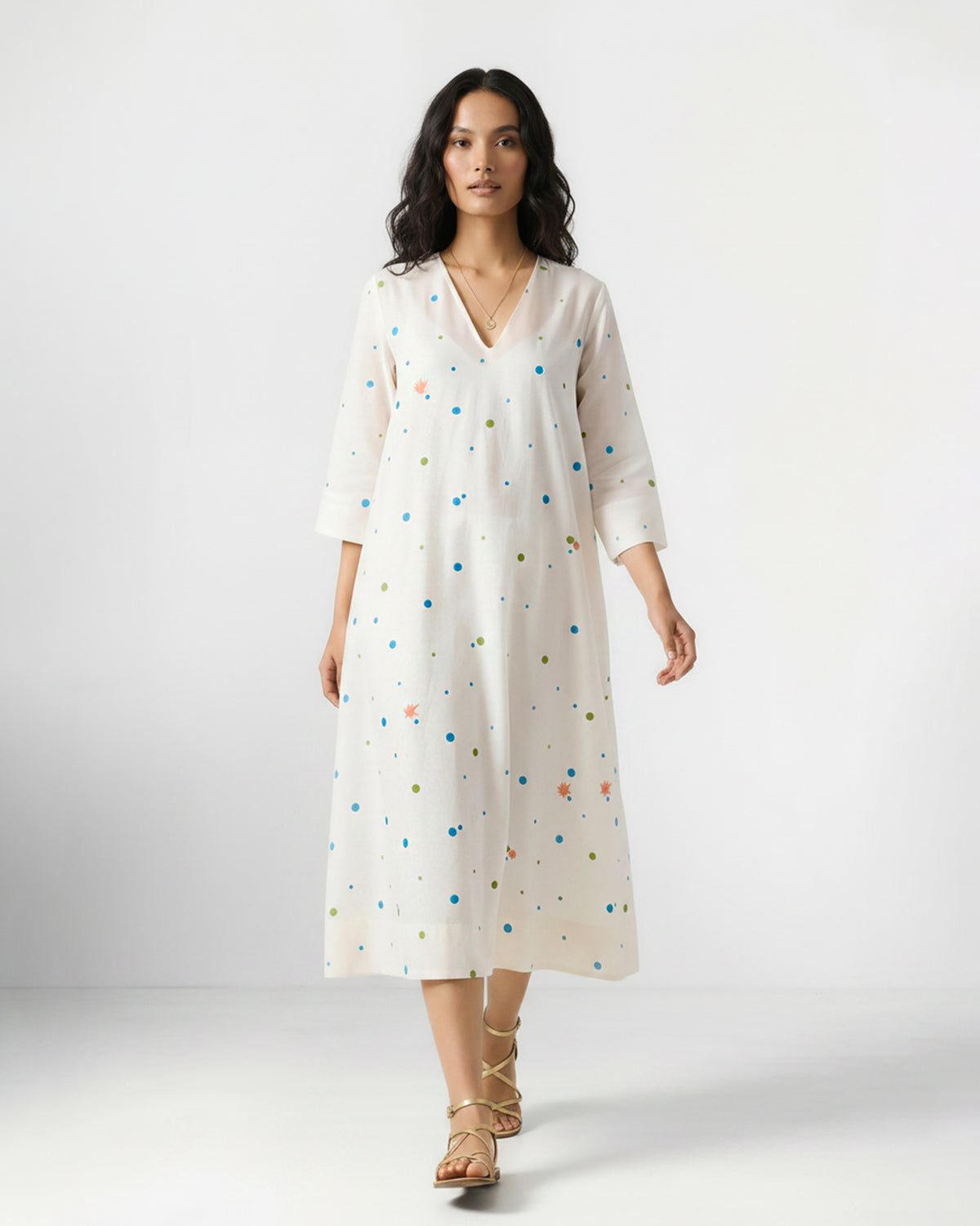 Meadow Dress - Ivory Embroidered