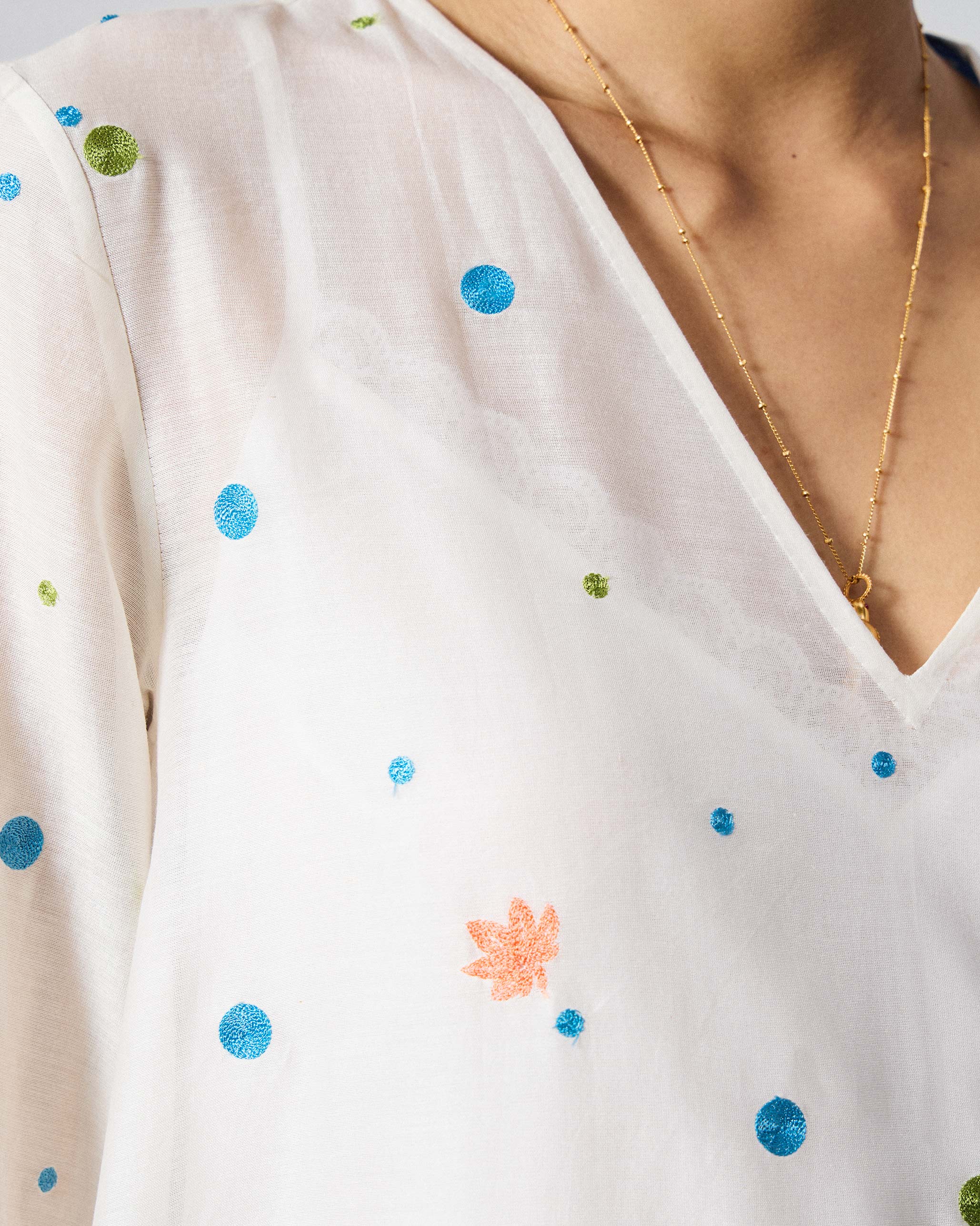 Meadow Kurta - Ivory Embroidered