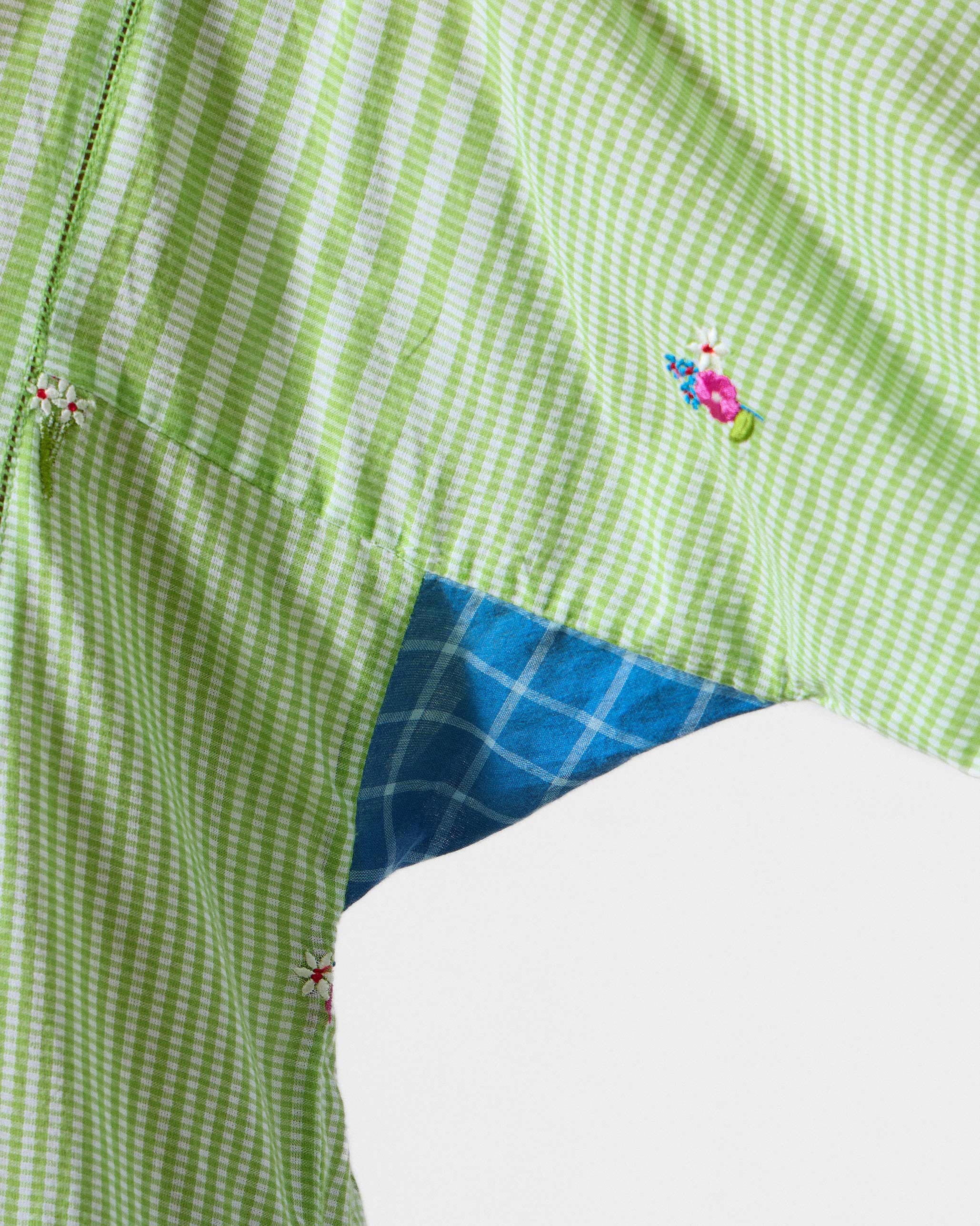 Gigi Kurta - Green & White Embroidered