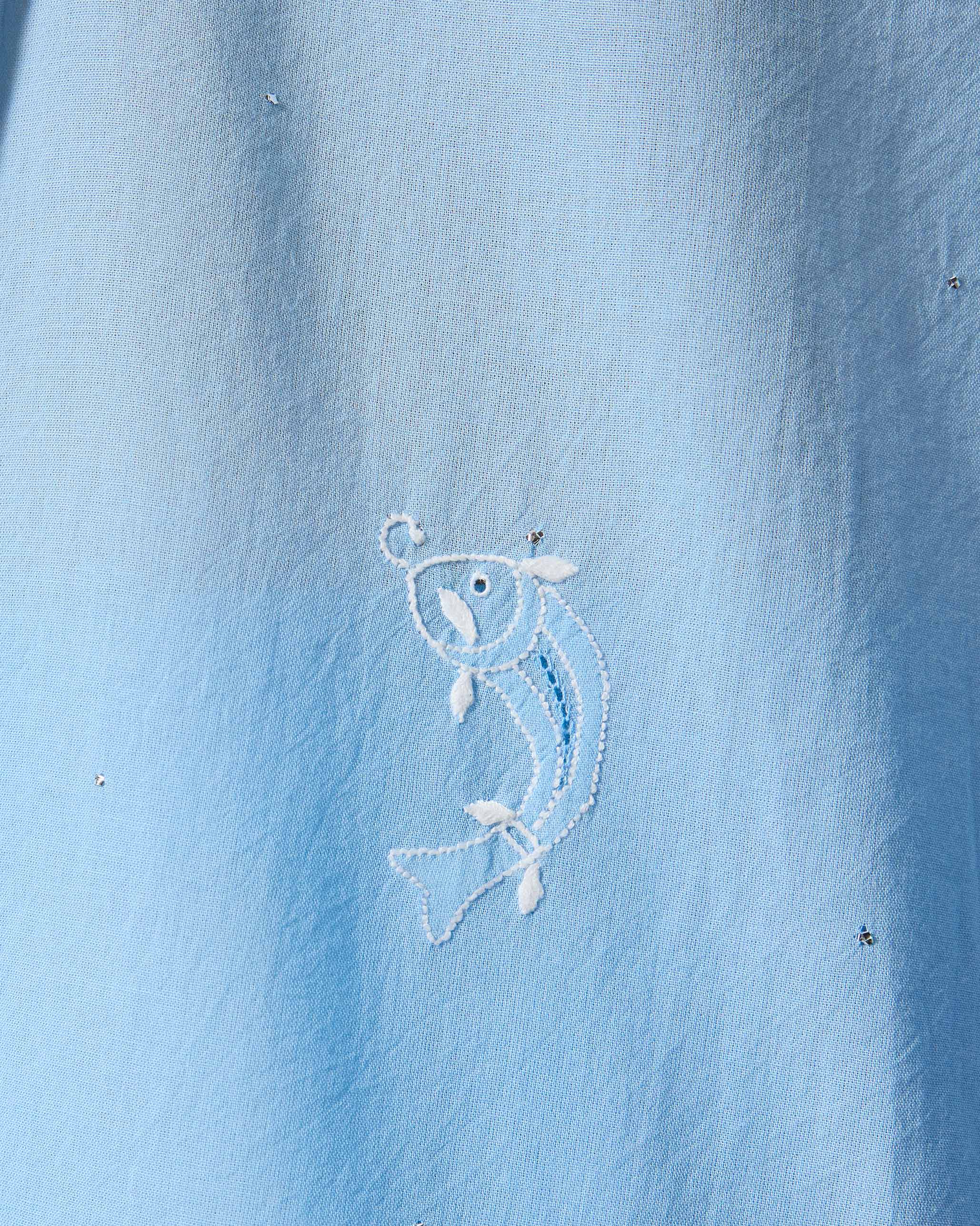 Lazy Sunday Tunic - Ice Blue Embroidered