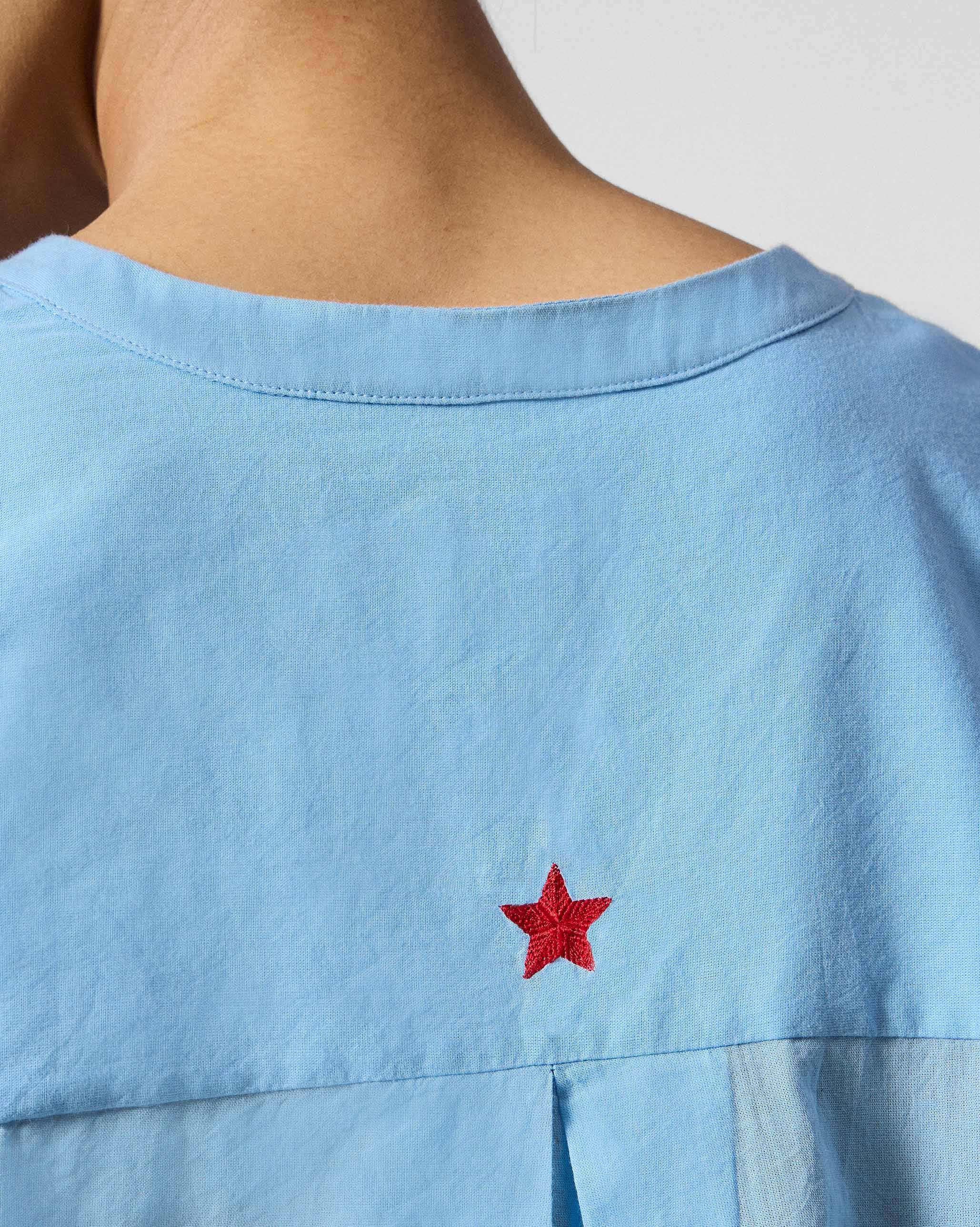 Lazy Sunday Tunic - Ice Blue Embroidered