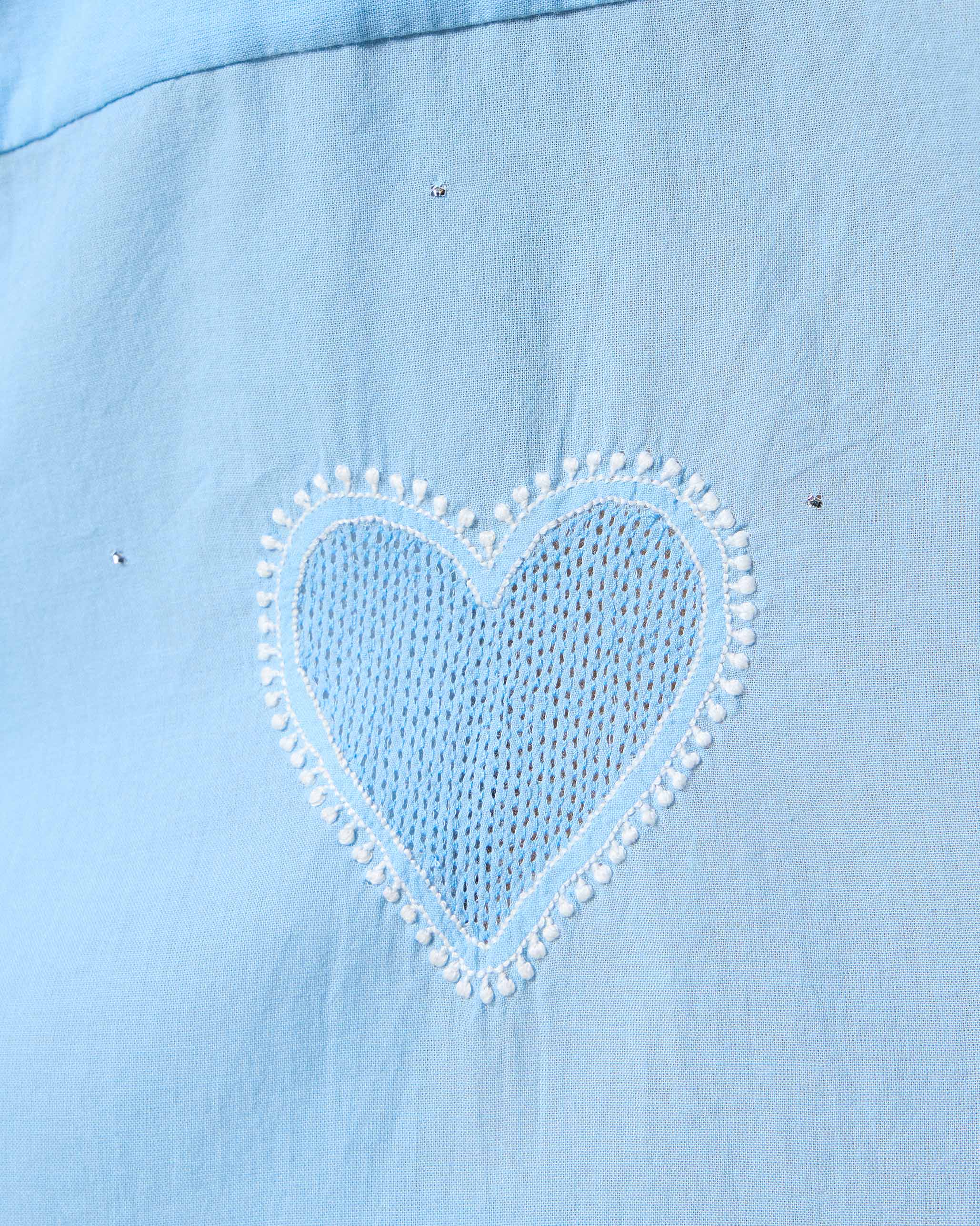 Lazy Sunday Tunic - Ice Blue Embroidered