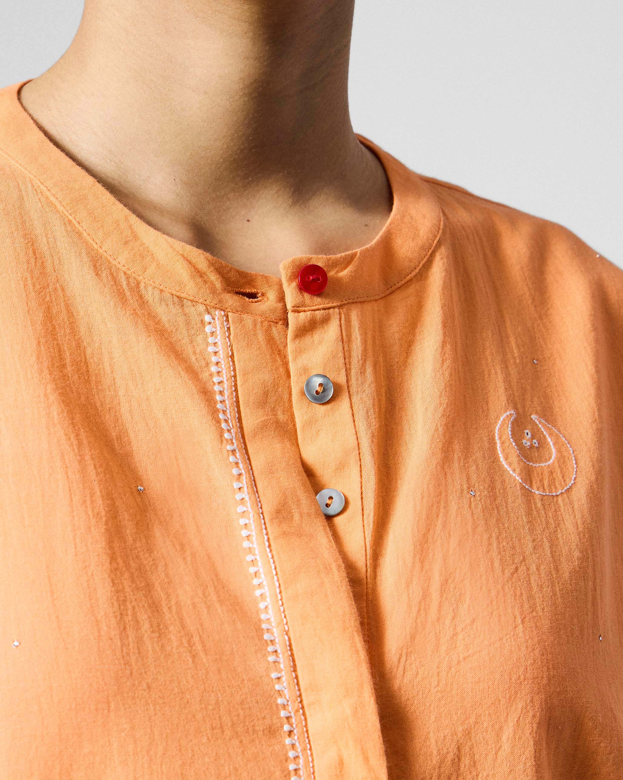 Lazy Sunday Tunic - Orange Embroidered