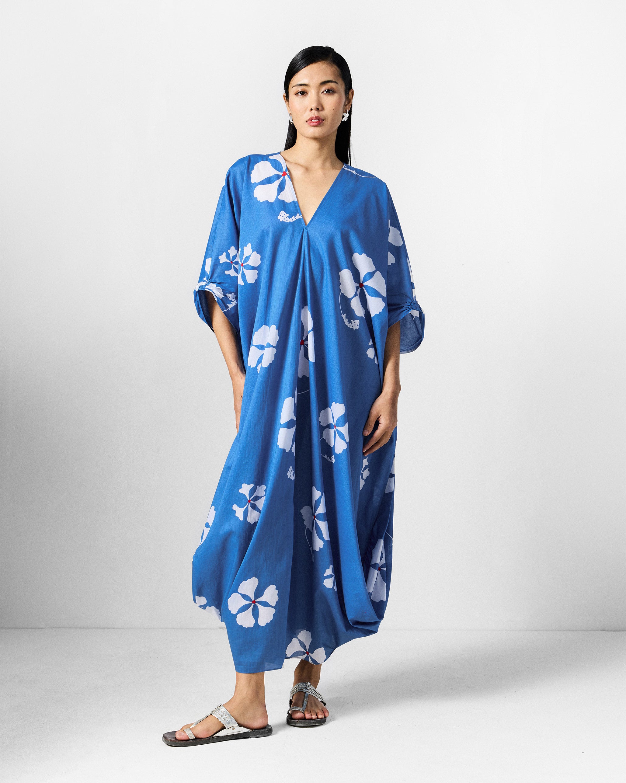 Nova Kurta - Blue & White Printed