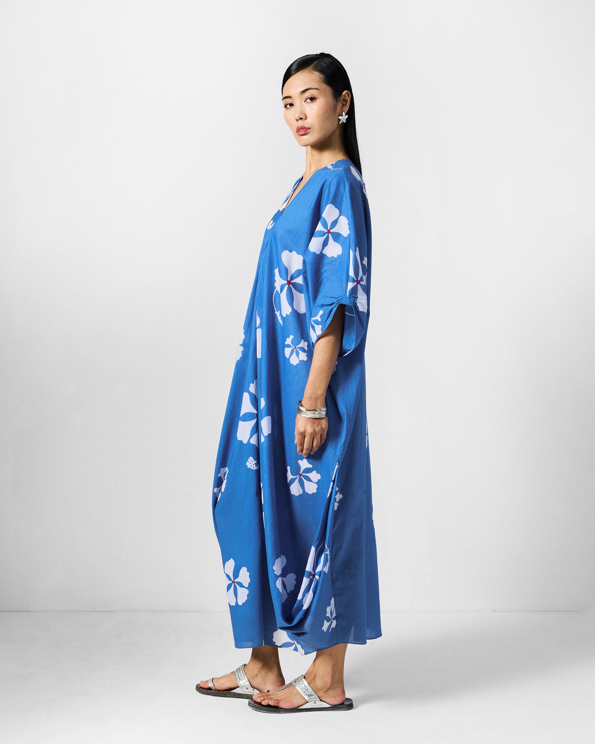 Nova Kurta - Blue & White Printed