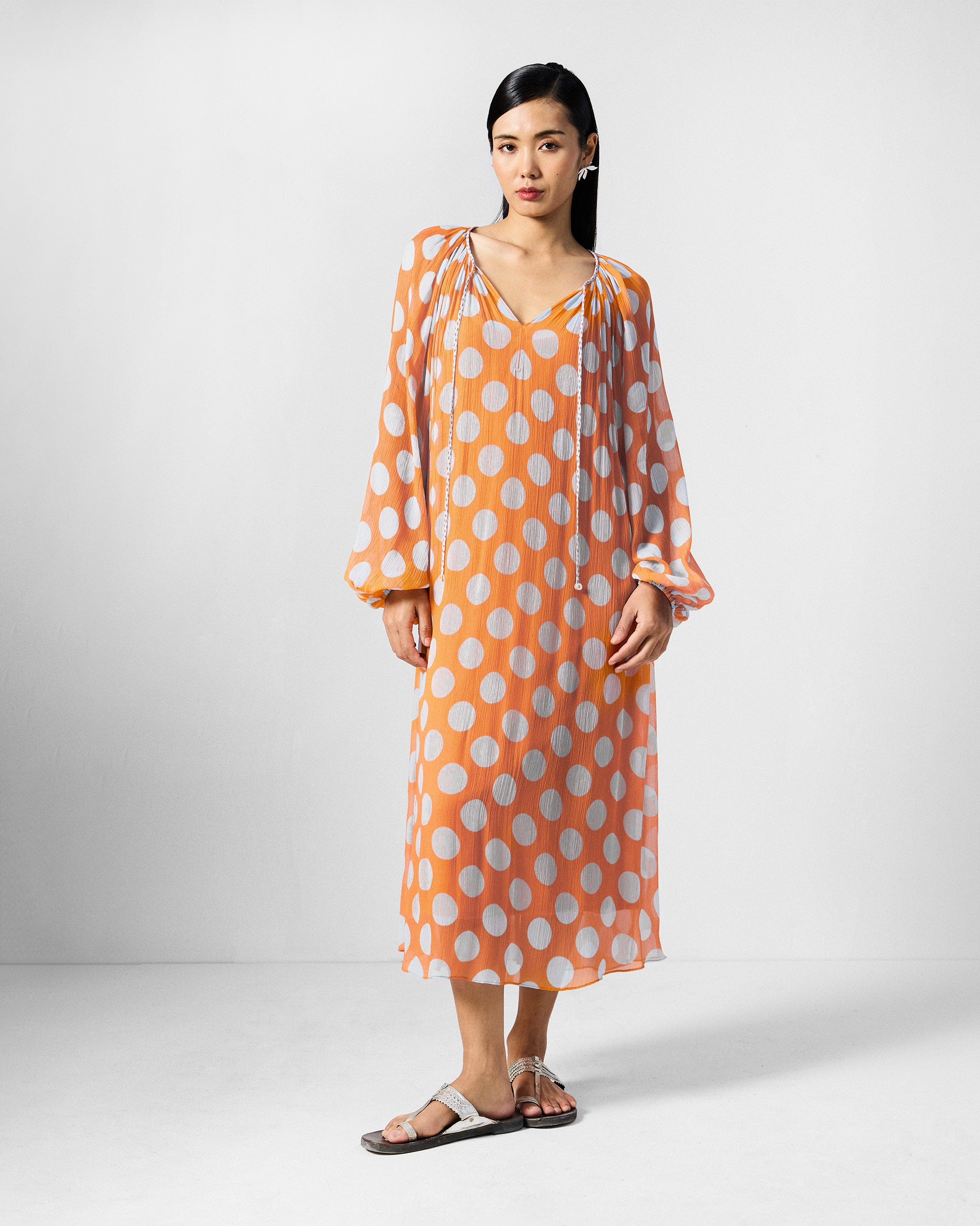 Sara Kaftan - Orange & Ice Printed