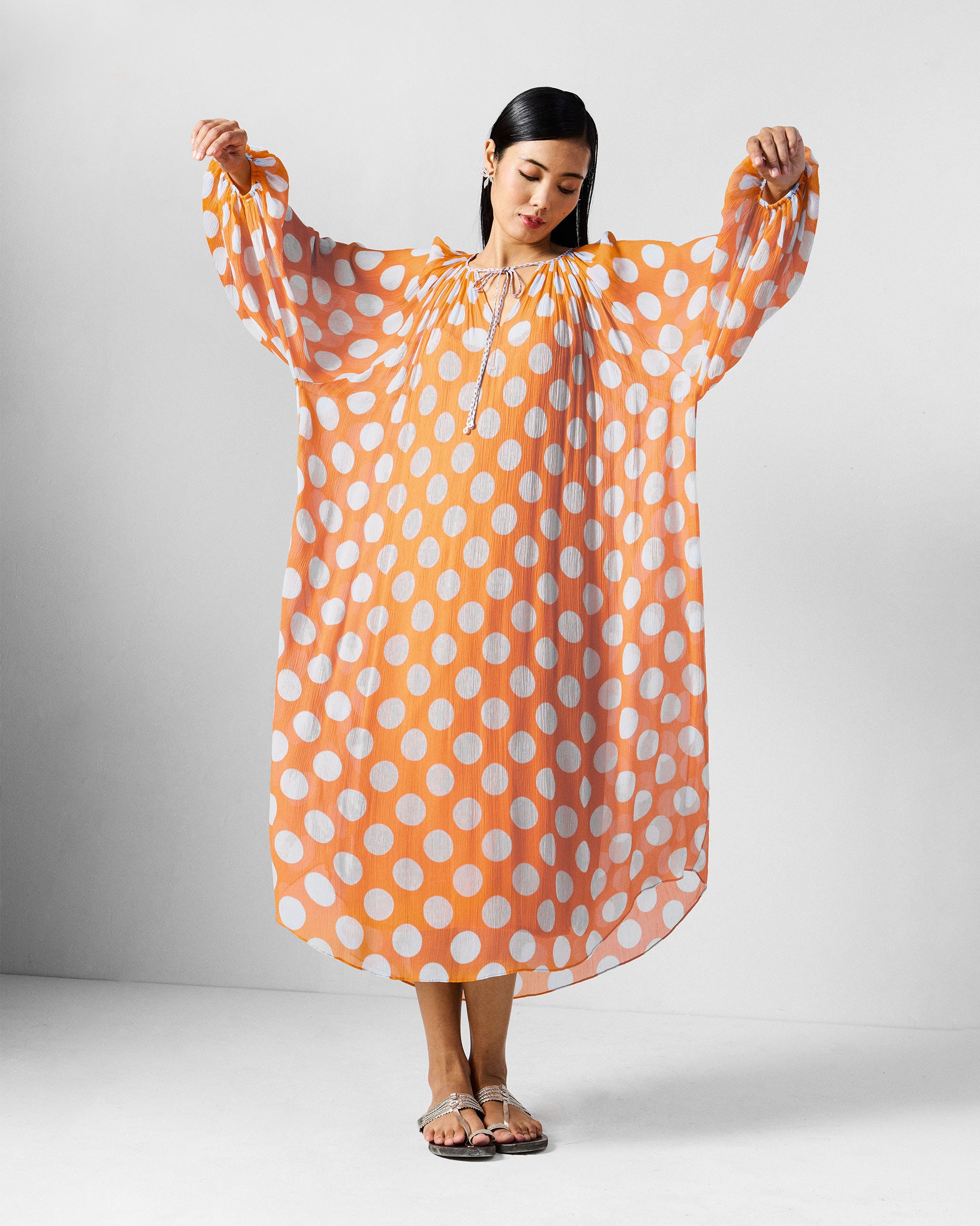 Sara Kaftan - Orange & Ice Printed