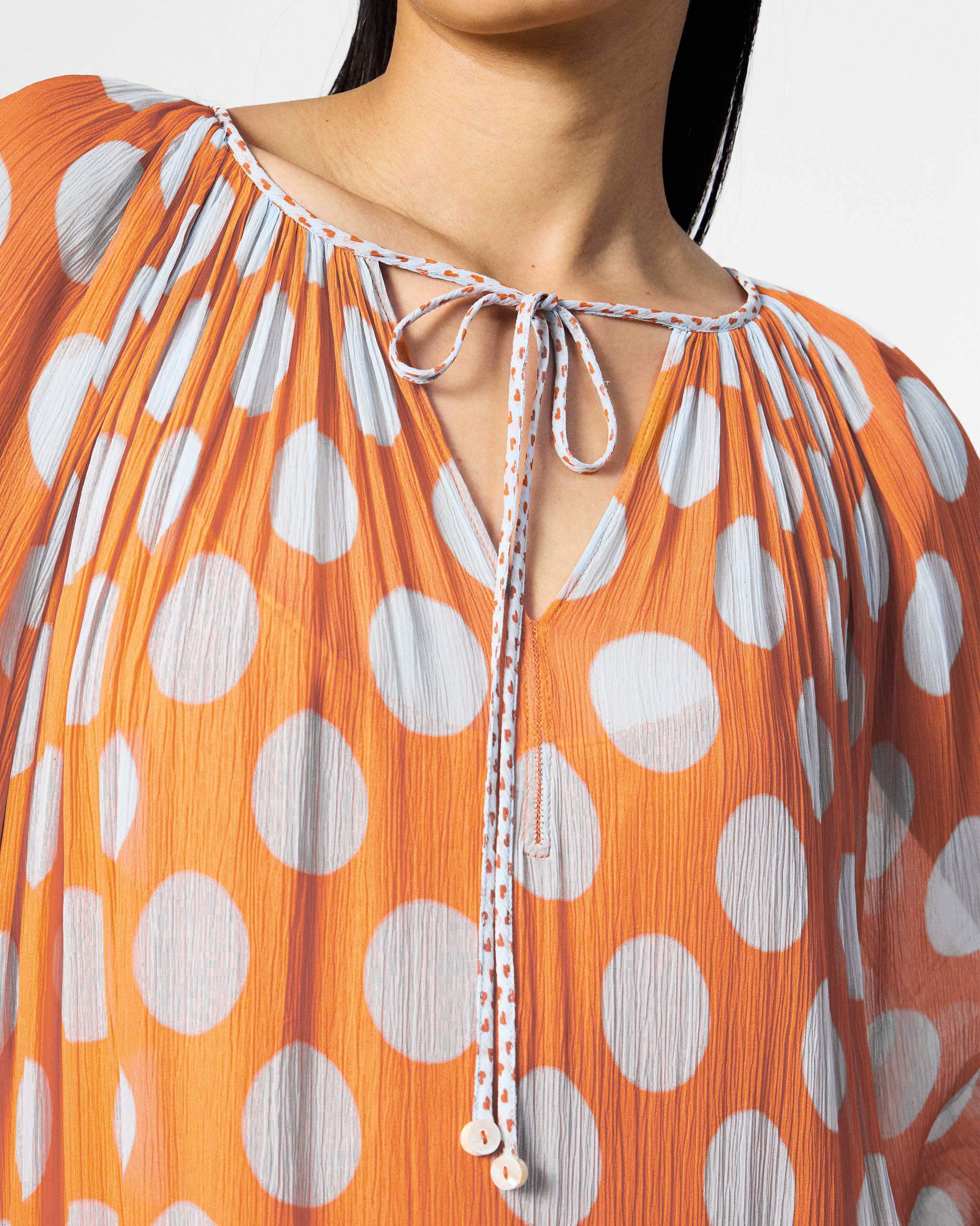 Sara Kaftan - Orange & Ice Printed