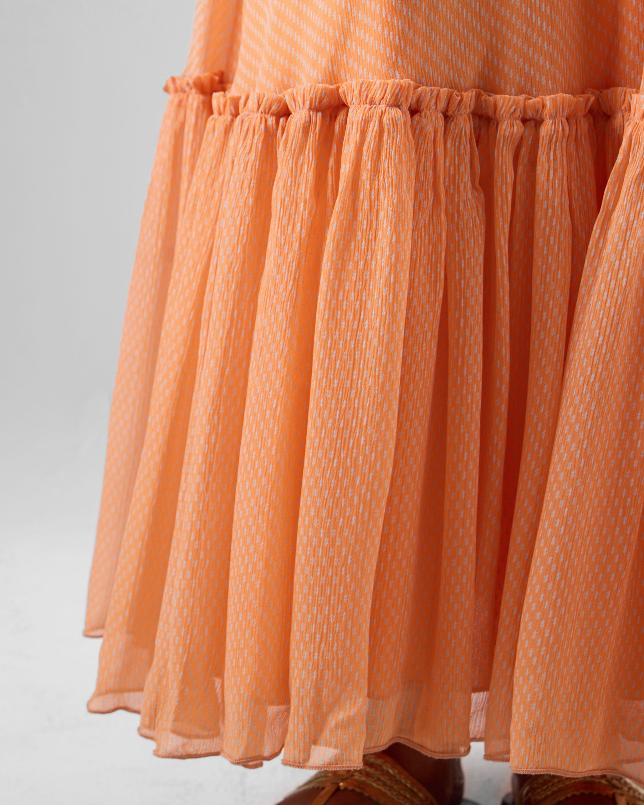 Luma Dress - Orange & Ice Blue Printed