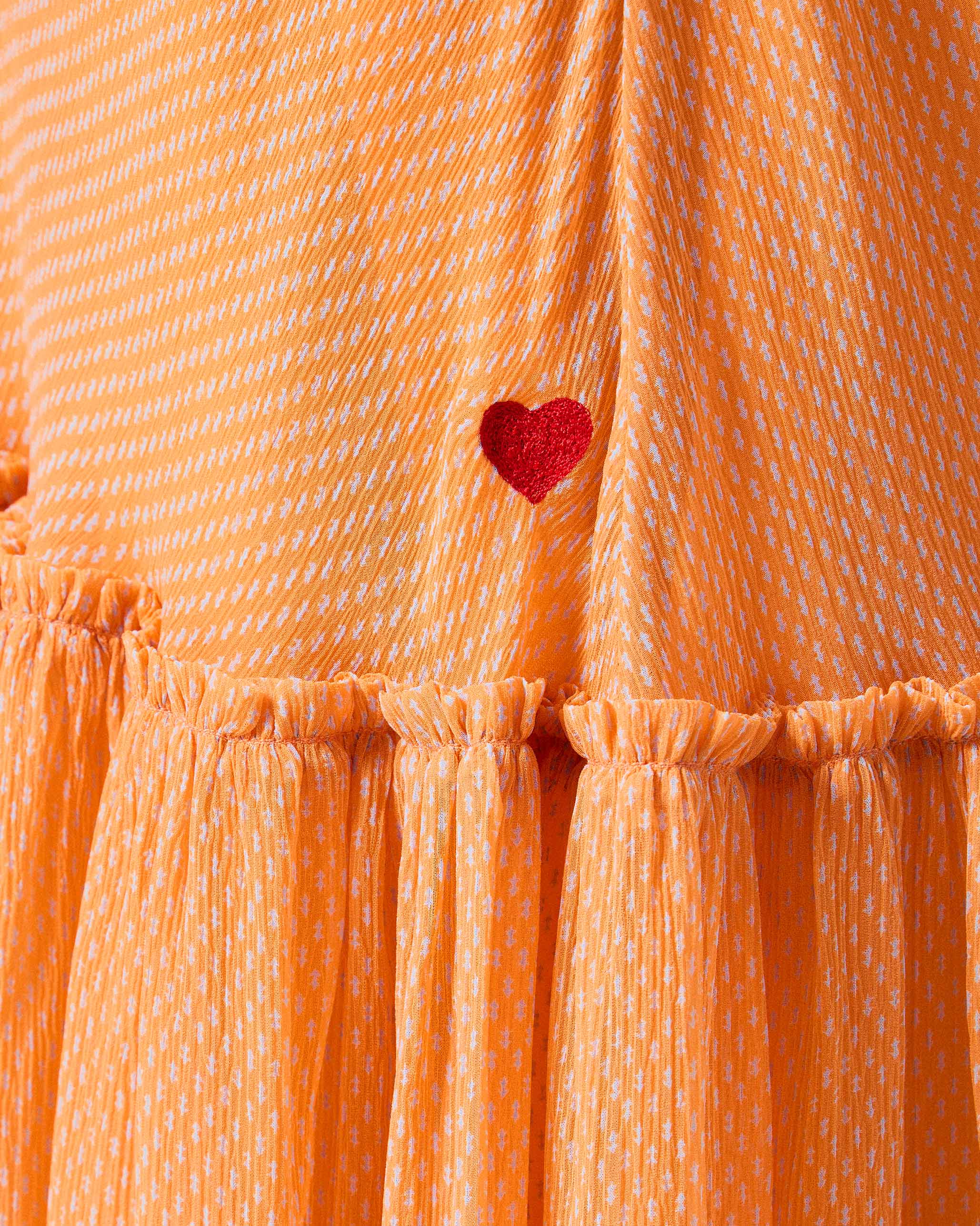 Luma Dress - Orange & Ice Blue Printed