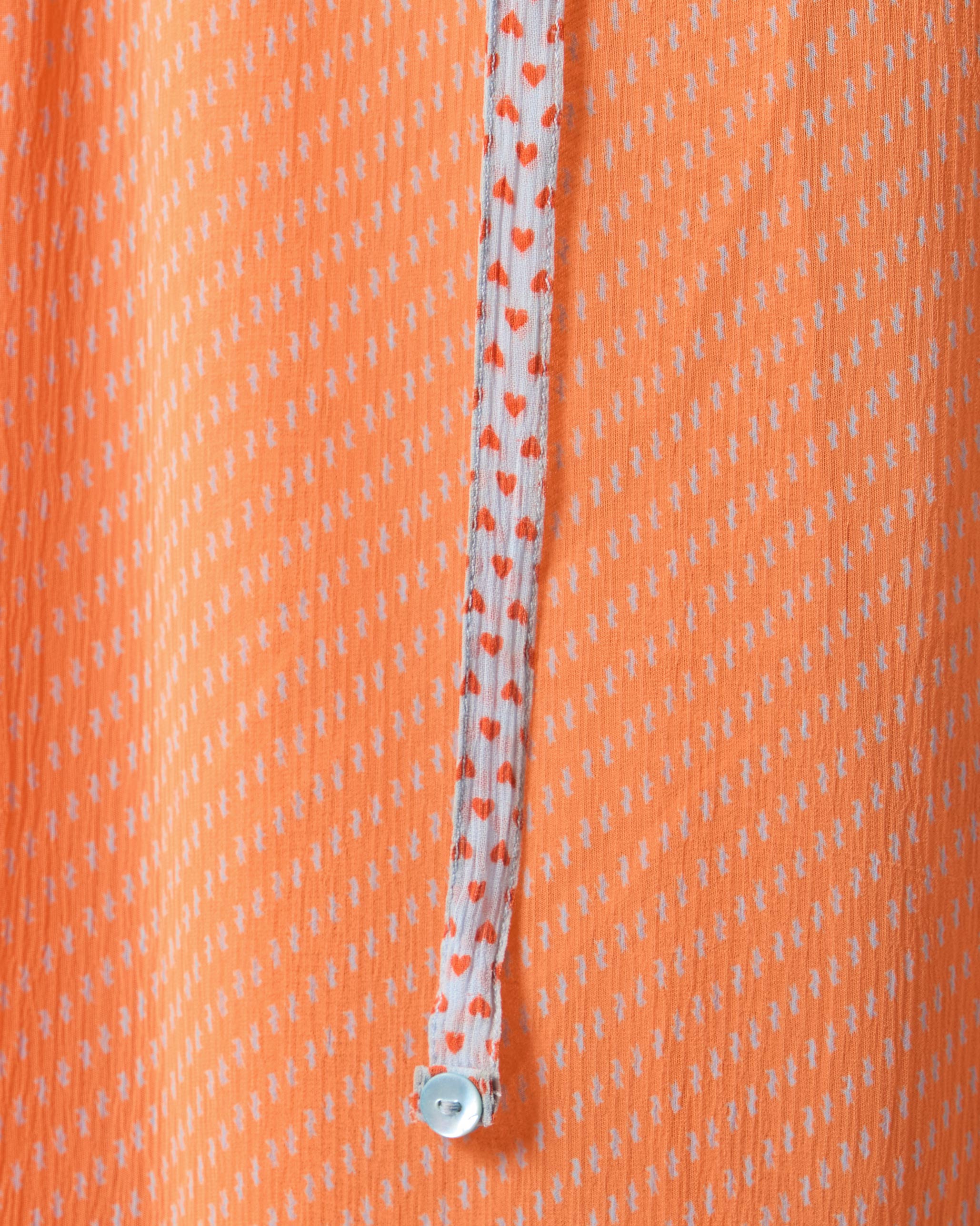 Luma Dress - Orange & Ice Blue Printed