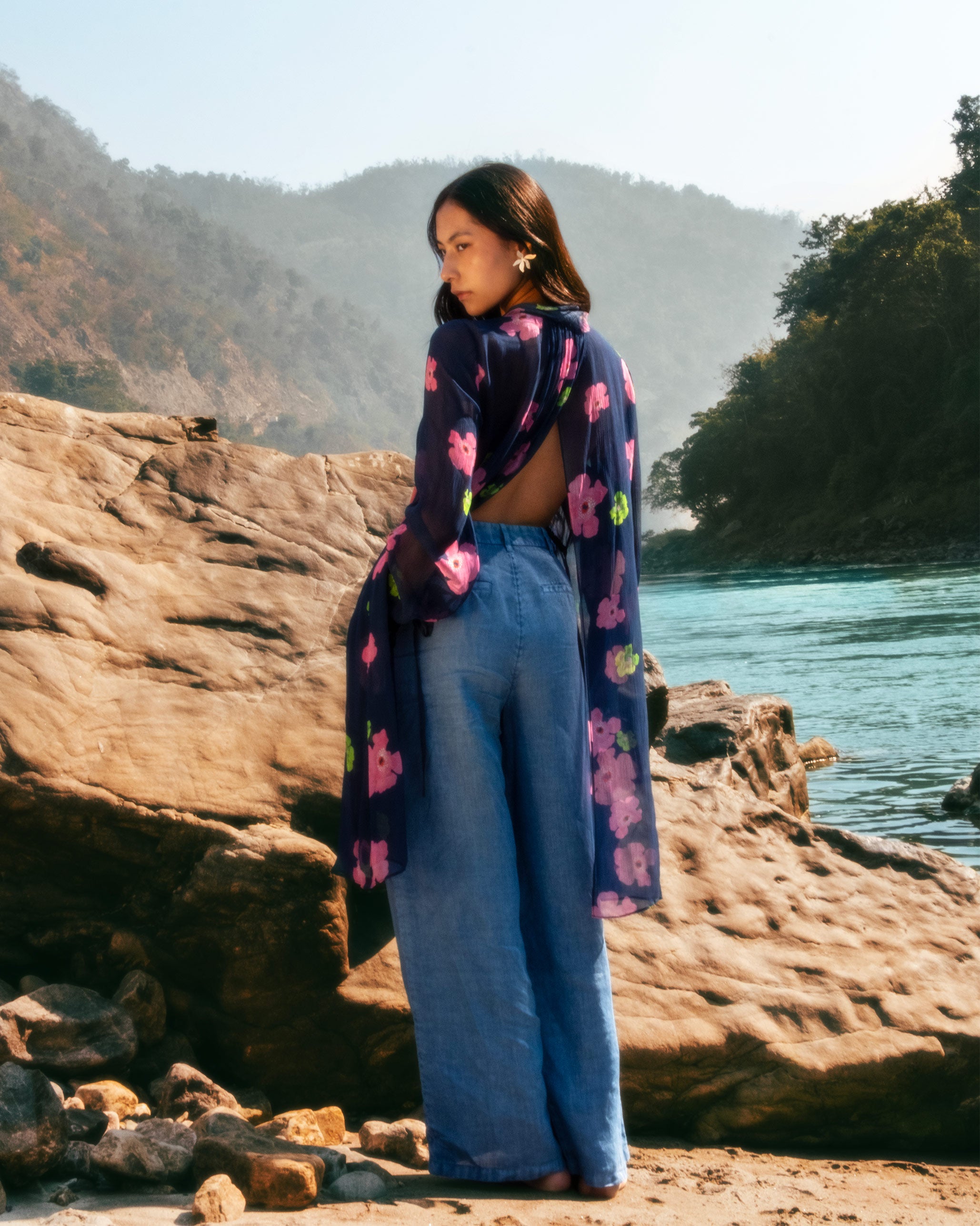 Raya Dress - Blue Printed