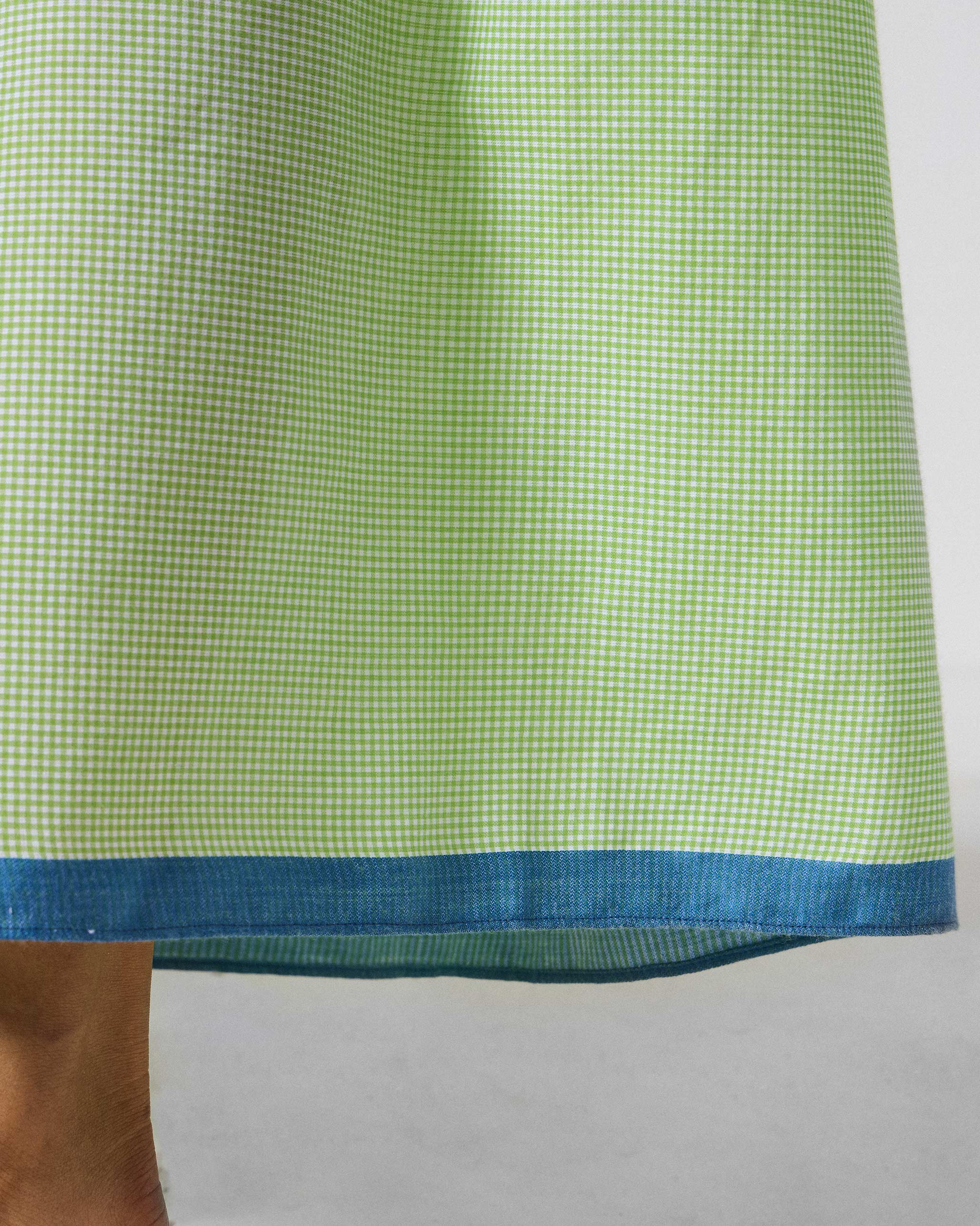 Paperbag Pants - Light Green & White Checks