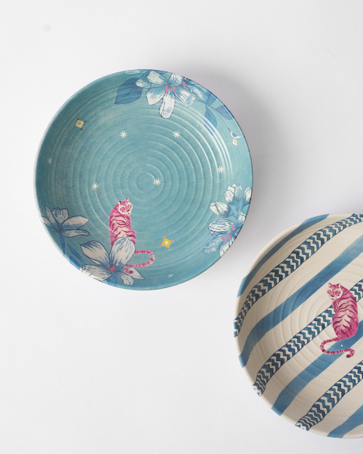 River Tiger Shallow Bowl - Set of 2